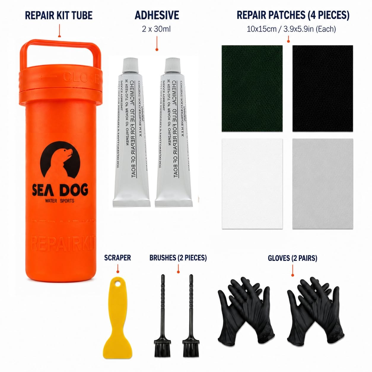 Heavy Duty PVC Repair Kit for Inflatable Boats & Kayaks – Waterproof Permanen…