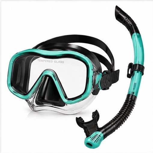 Adult Snorkeling Mask Set Anti Fog Tempered Glass Scuba Diving Goggles