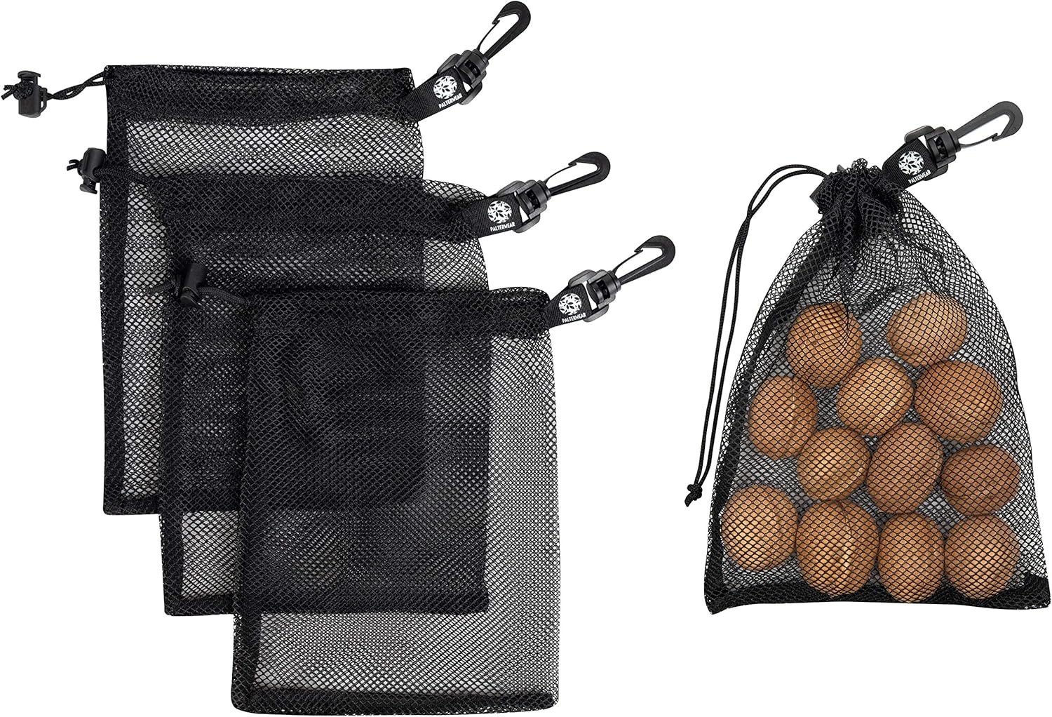 Set of 4 Water-Resistant Small Mesh Bags with Clip for Beach & Travel – 7×9 Inch