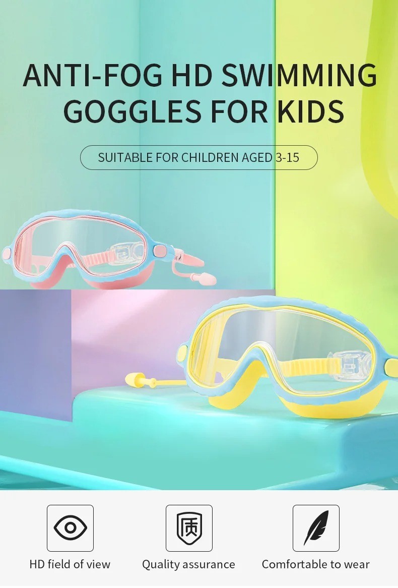 1 Pack Kids Swim Goggles for 3-15 UV Protection Anti-Fog Pool Water Swimming …