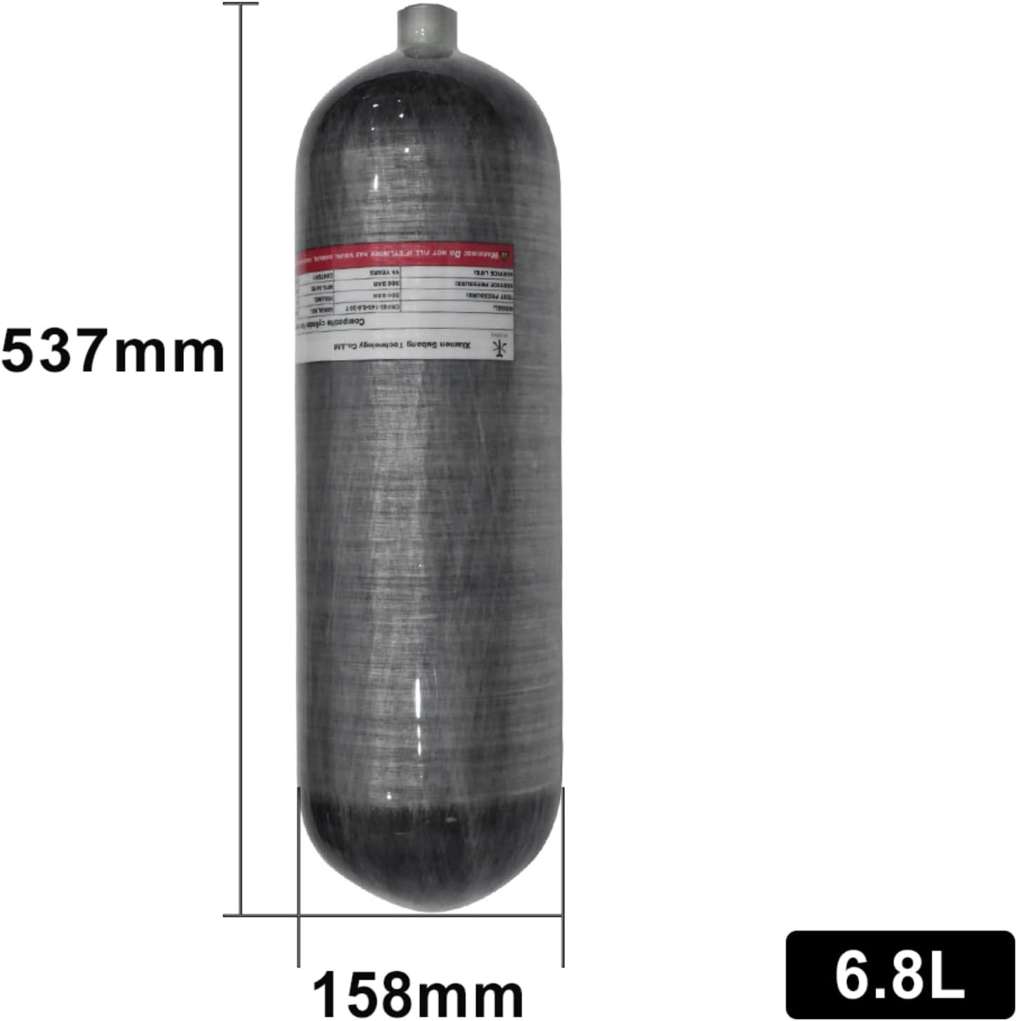 4500Psi Carbon Fiber Scuba Tank(Not DOT)6.8L 414Cu in 6800CC High Pressure Compo
