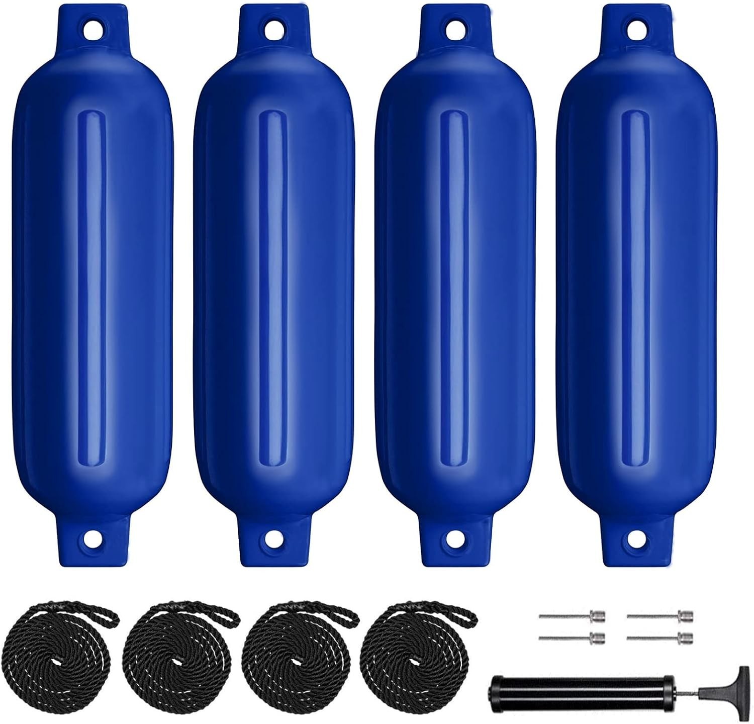Boat Fenders 4Pack 4.5″/5.5.”/6.5″/8.5″ Inflatable Ribbed Marine Boat Fender …