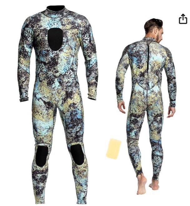 Wetsuits Mens 3MM Camo Neoprene Scuba Diving Unisex One Piece Sport Skin Large