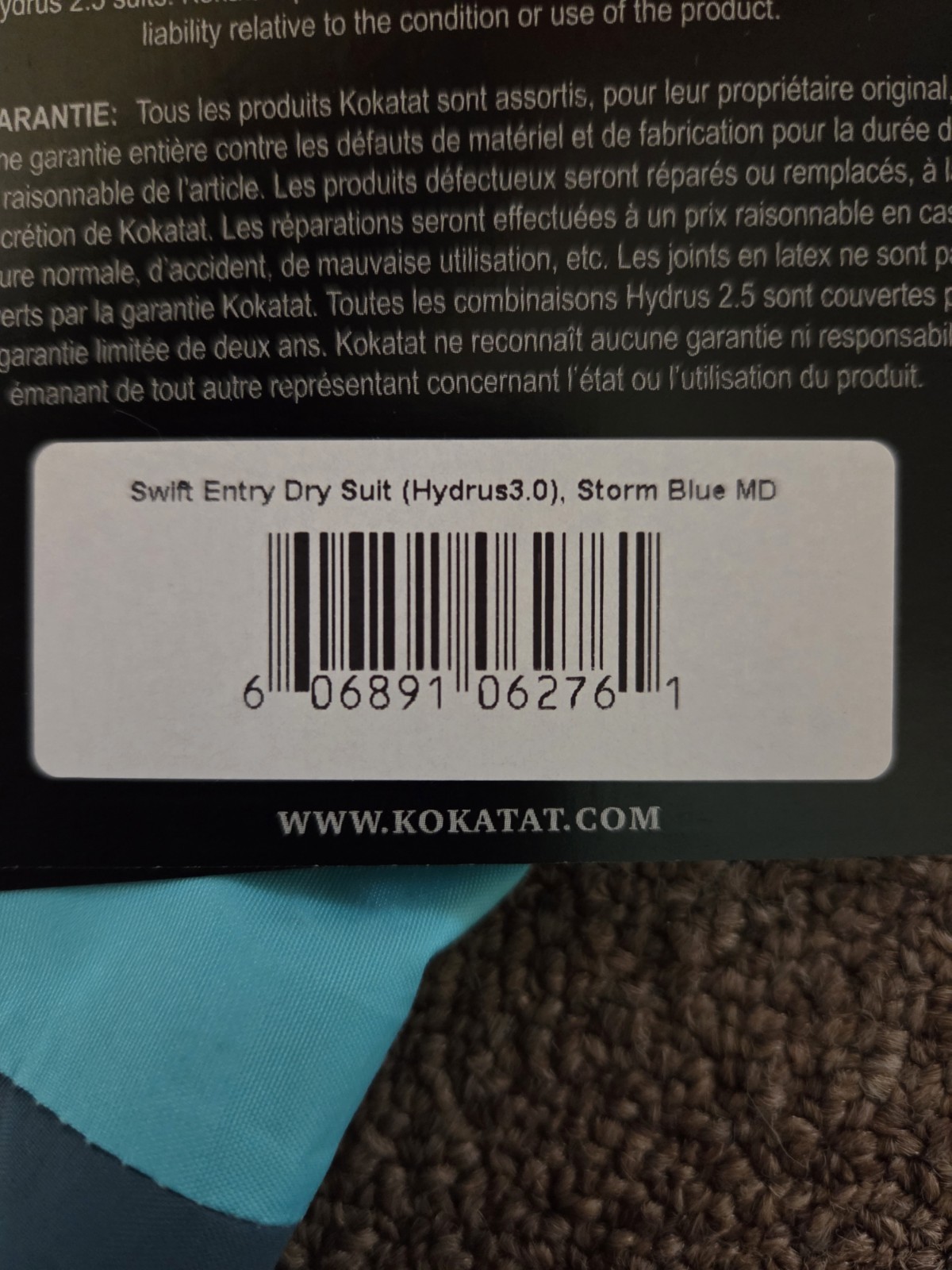 Kokotat Hydrus 3.0 Swift Entry Dry Suit – Men’s MED – Storm Blue – NEW !!!