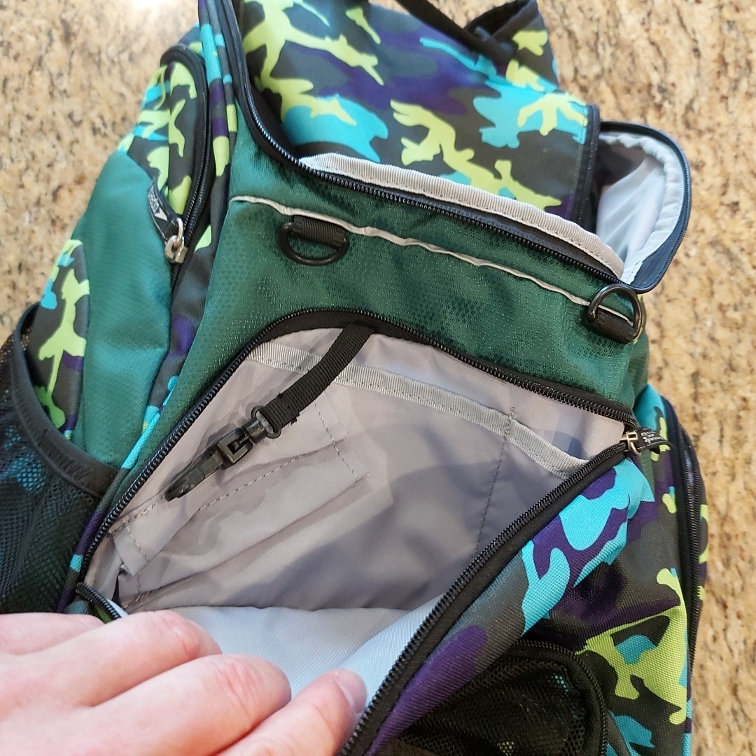 Speedo Teamster 35L Swim Backpack Aqua Lime Camo Swimming Water Pool Sports Bag