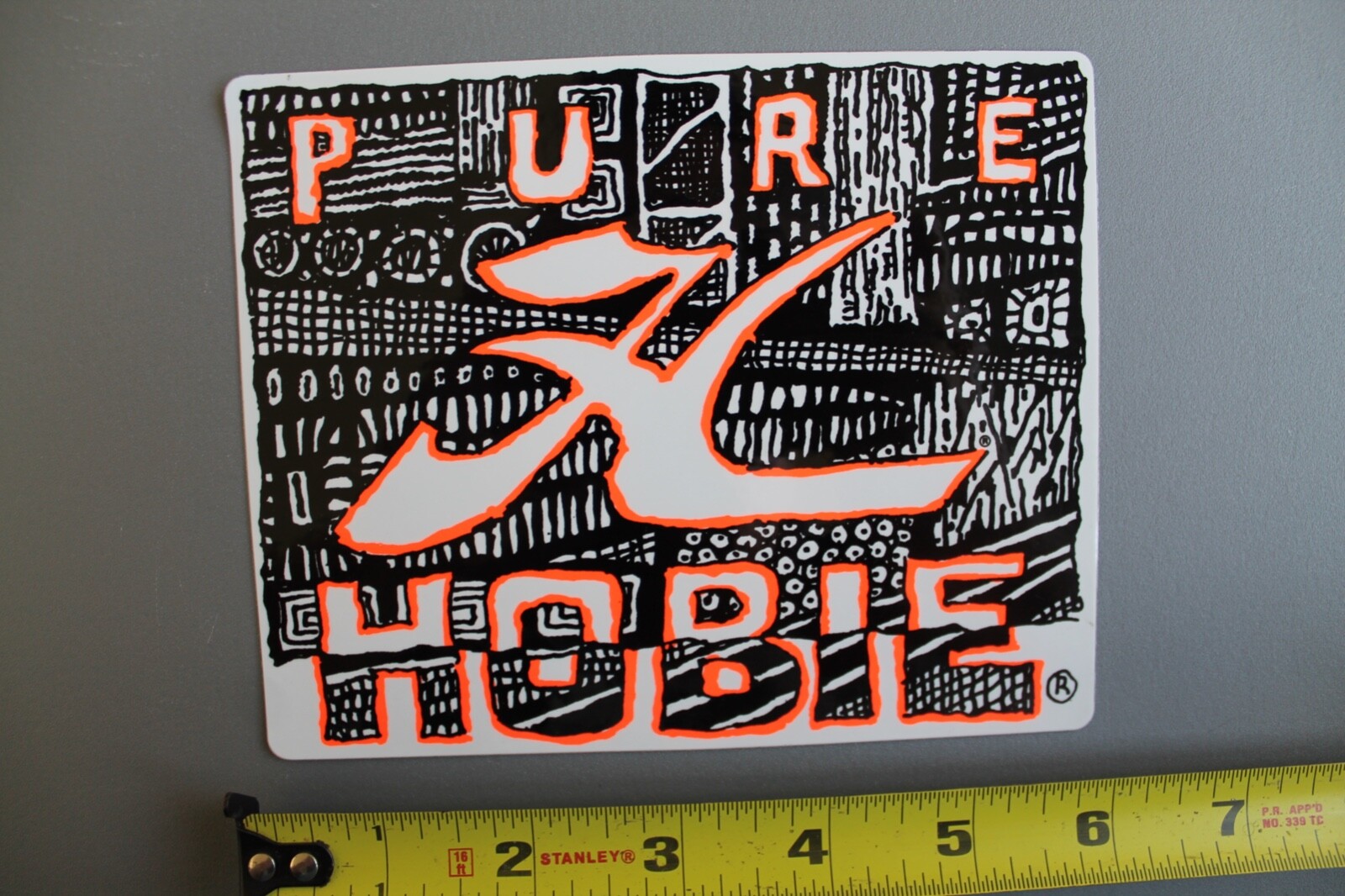 Pure HOBIE Surfboards Neon Orange Black OG 80’s V58B Vintage Surfing STICKER