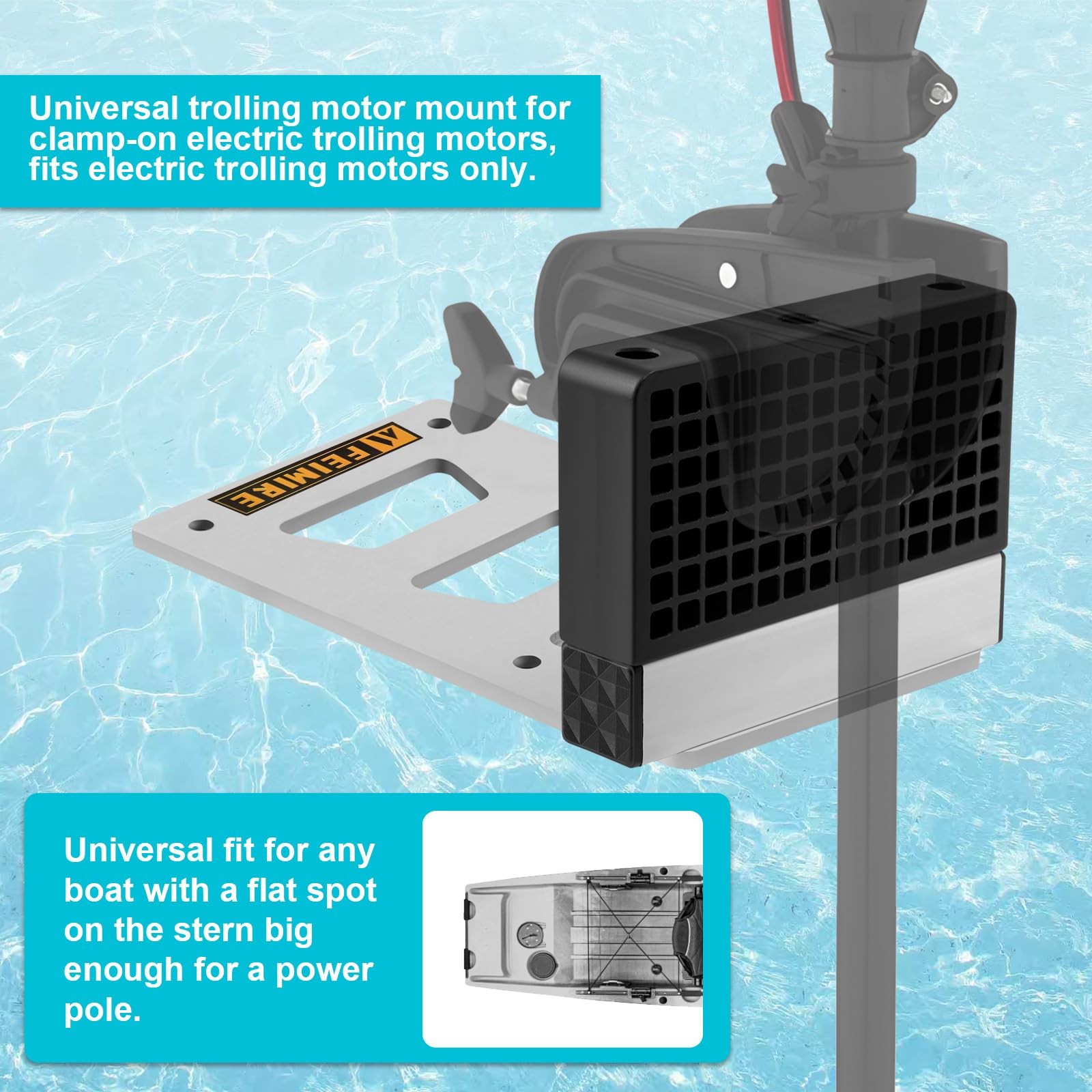 Universal Transom Trolling Motor Mount for Kayaks, Fit for Any Boat with A Flat