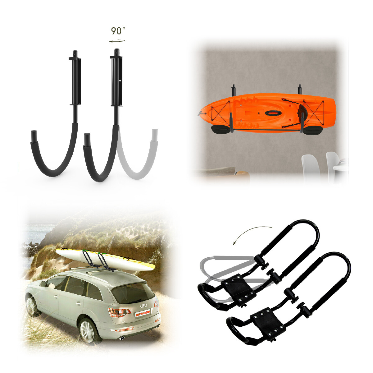 Folding J Canoe Boat Kayak Roof Car SUV Truck Top Mount Carrier Storage Rack
