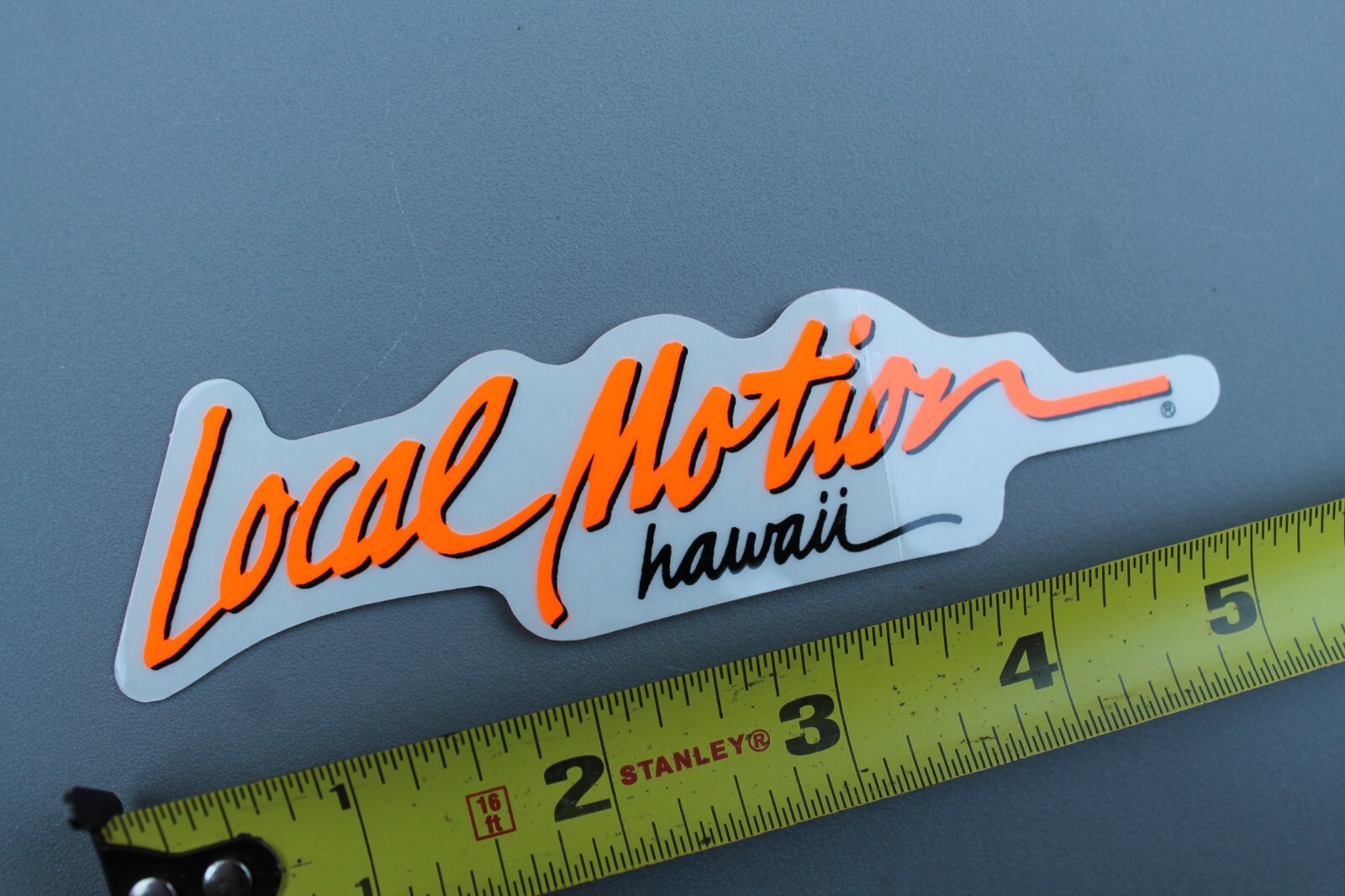 LOCAL MOTION Hawaii Surfboards Aloha Neon Orange 80s LM1 Vintage Surfing STICKER