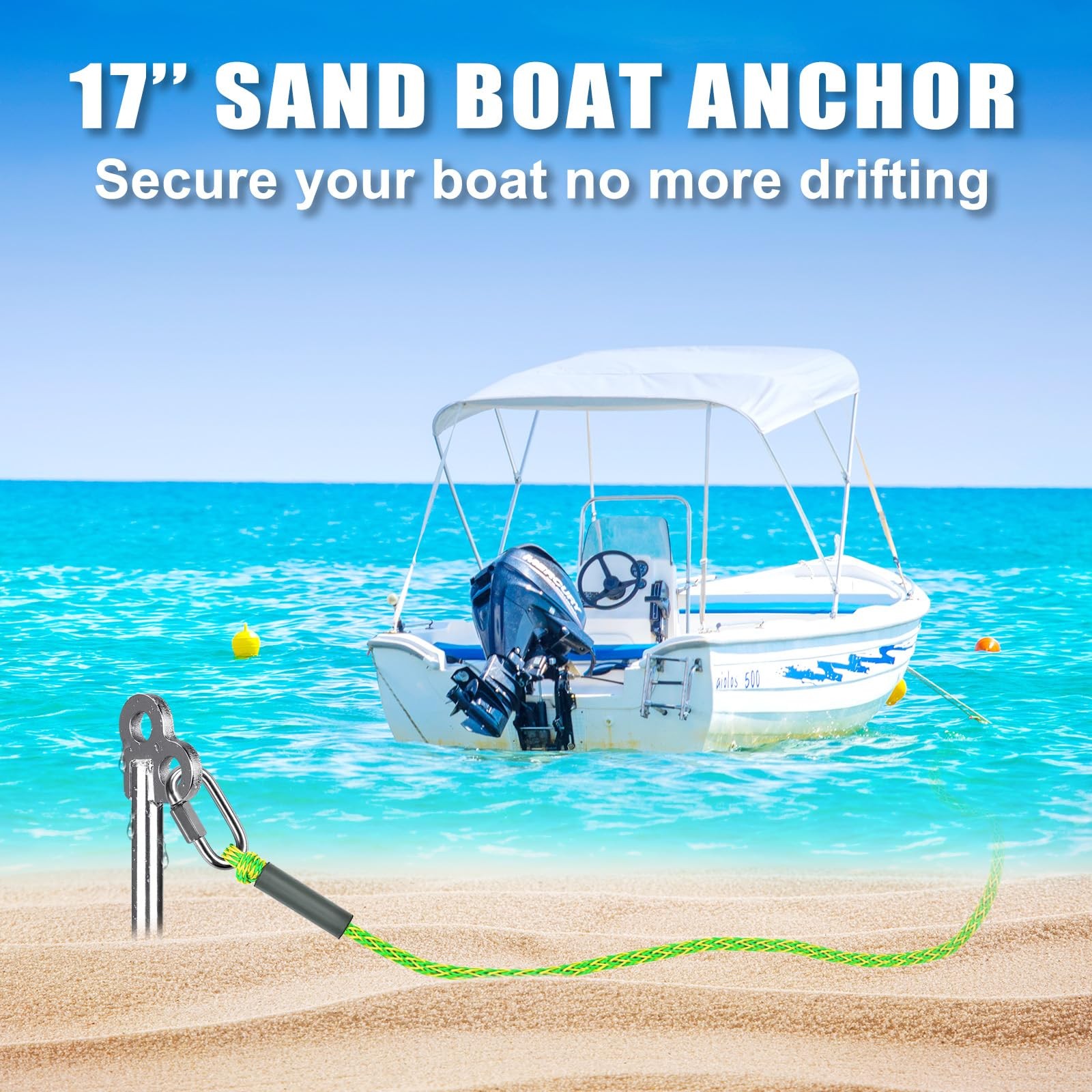 SELEWARE Sand Anchor for Boats, Screw in Boat Anchor for Shallow Water, Jet S…