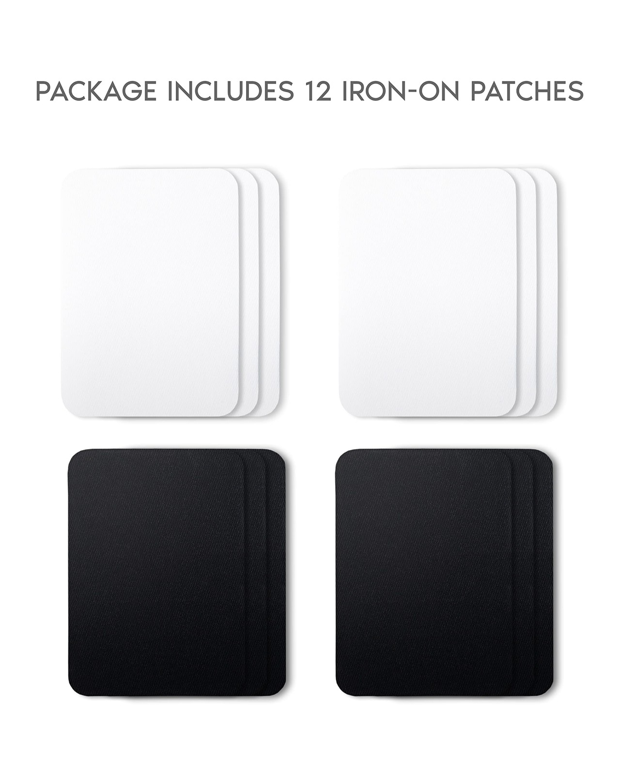ZEFFFKA Premium Quality Fabric Iron-on Patches Inside & 1-Pack, Black&White