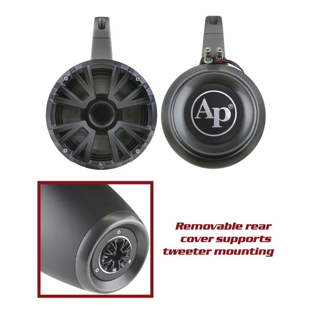 Audiopipemap Apmp-843Twr Audiopipe 8″ 300 Watts Black Wakeboard Tower Pair