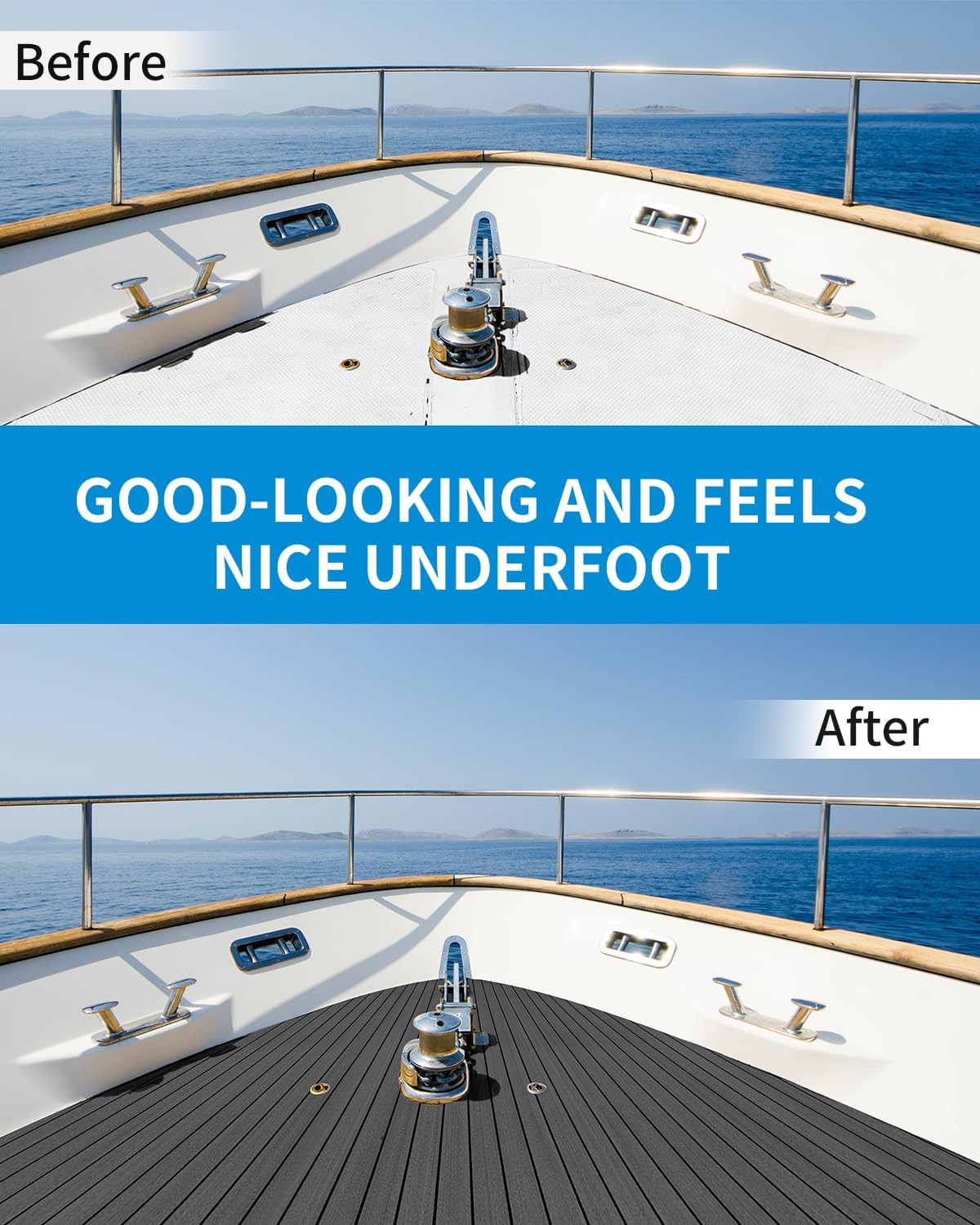 Boat Flooring EVA Foam Self-Adhesive Faux Teak Marine Decking | Double-Layer, Pr