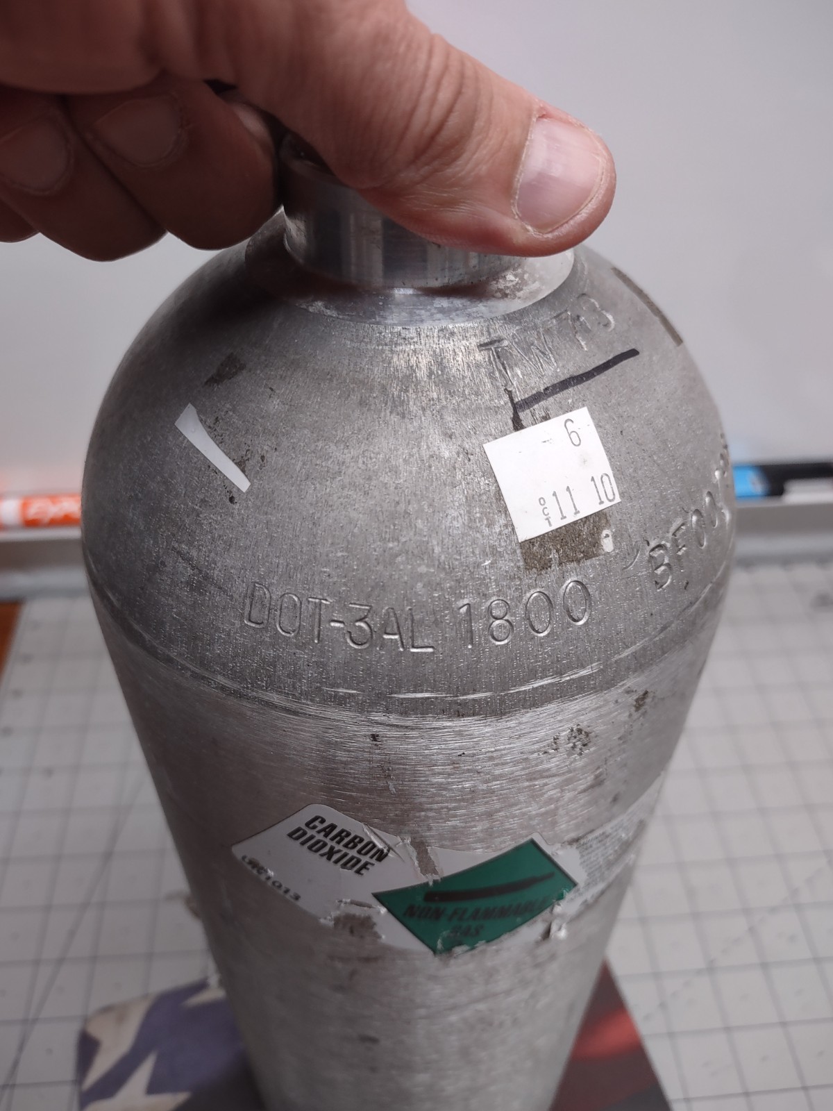 Aluminum Compressed Gas Tank DOT-3AL 1800 PSI Spectrum Gas Cylinder Or Repurpose