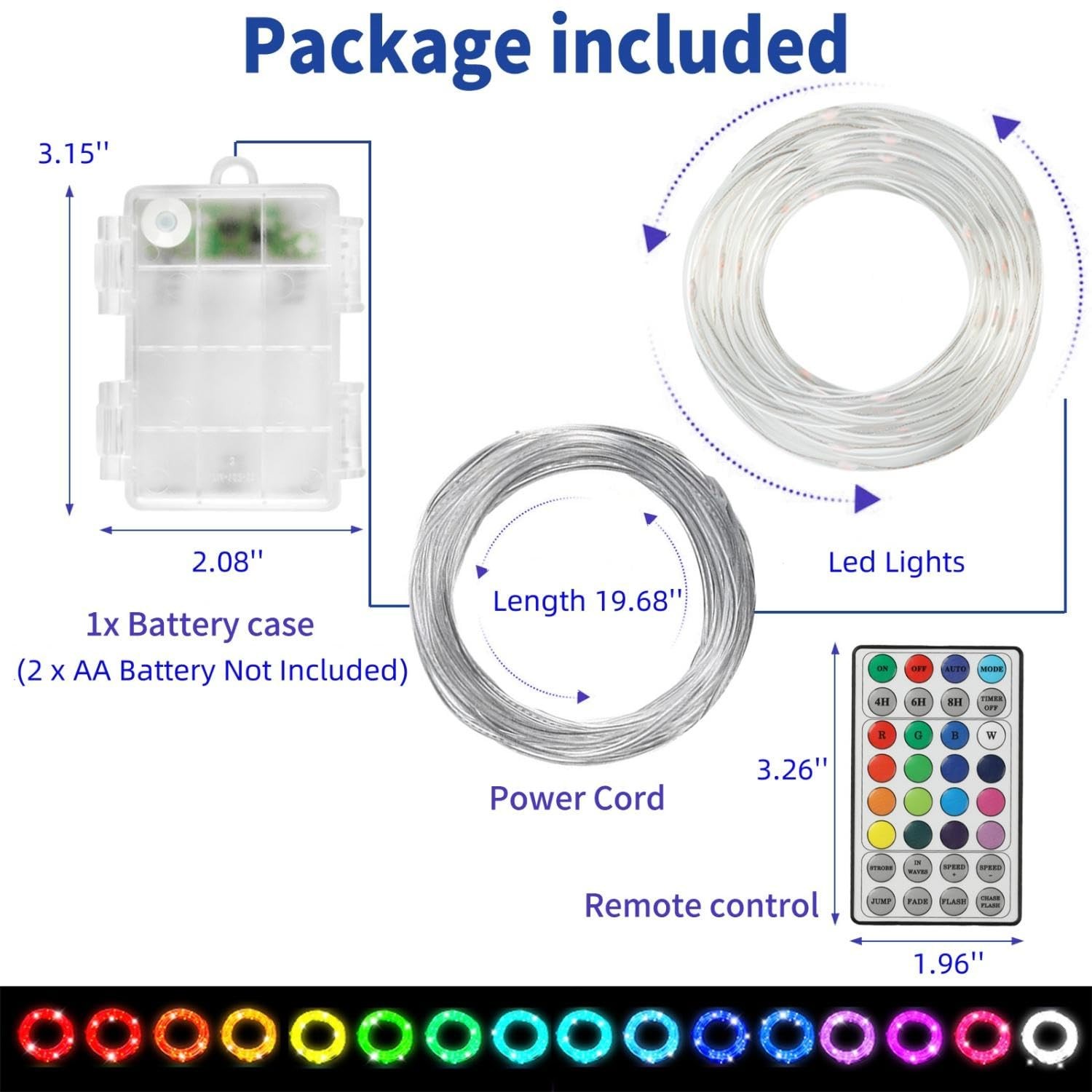 Kayak Paddle Board Lights Kit, IP68 Waterproof Dream Color 22FT, Multicolor