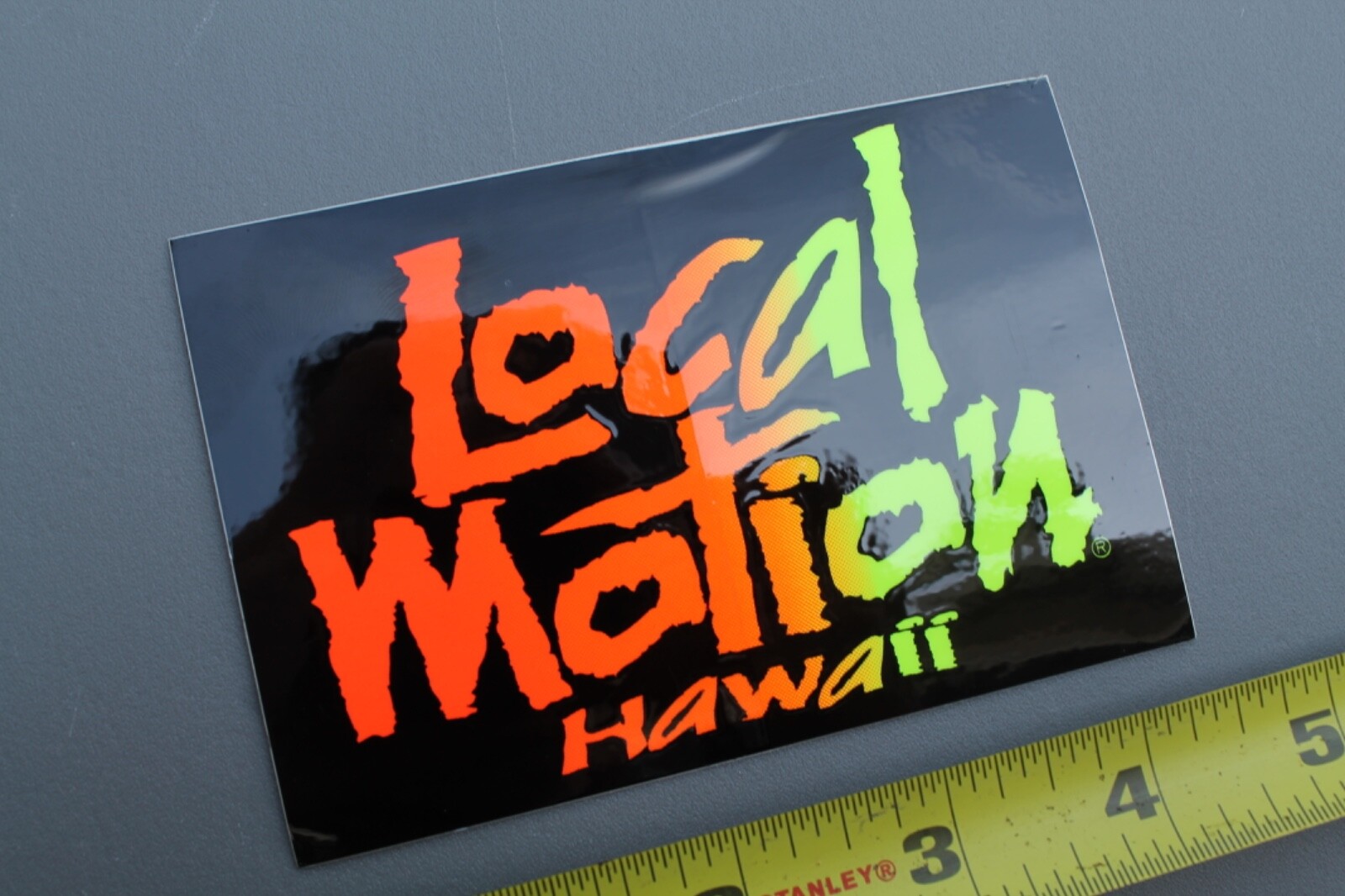 LOCAL MOTION Hawaii Surfboards Neon Orange Fade 80’s LM1 Vintage Surfing STICKER