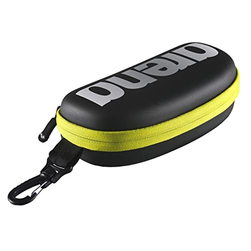Unisex Swim Goggle Case For Swimming Goggles, Black/Silver/Fluorescent Yellow