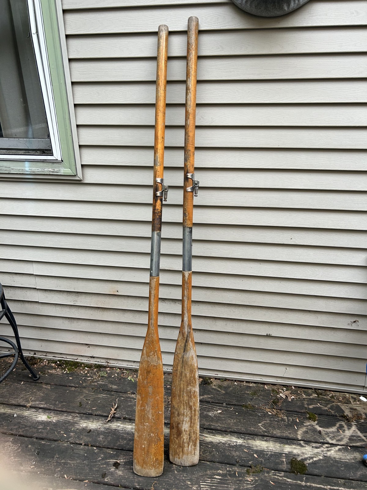 Vintage Wooden Collapsible Boat Oar Paddle Pair