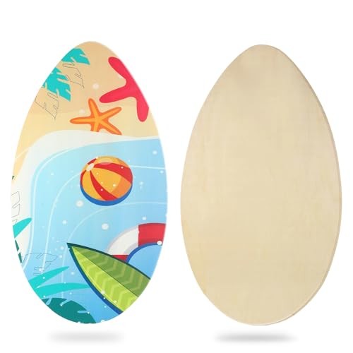 HQO LOVL 35 inch Skim Board for Kids Adults Wooden Skim Boards with High Beach