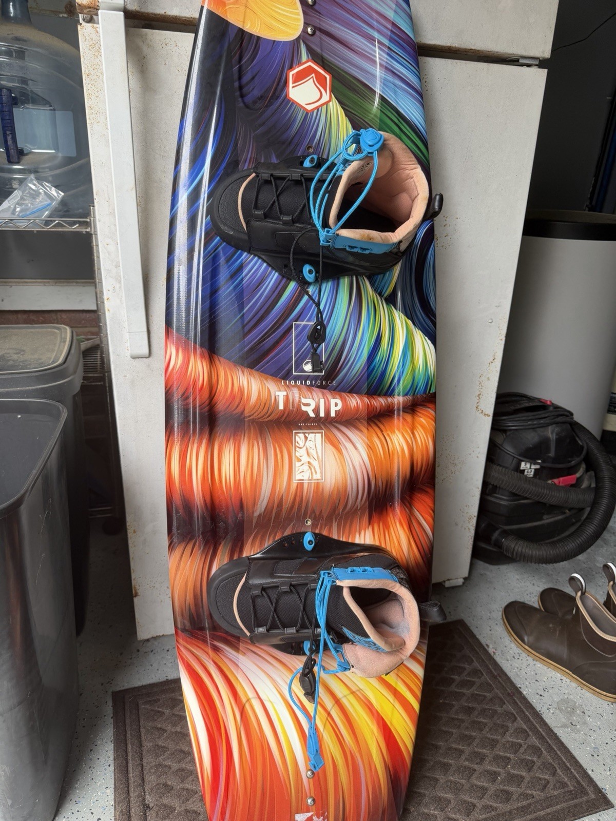 Liquid Force Trip Wakeboard with Bindings, Multicolor Graphic