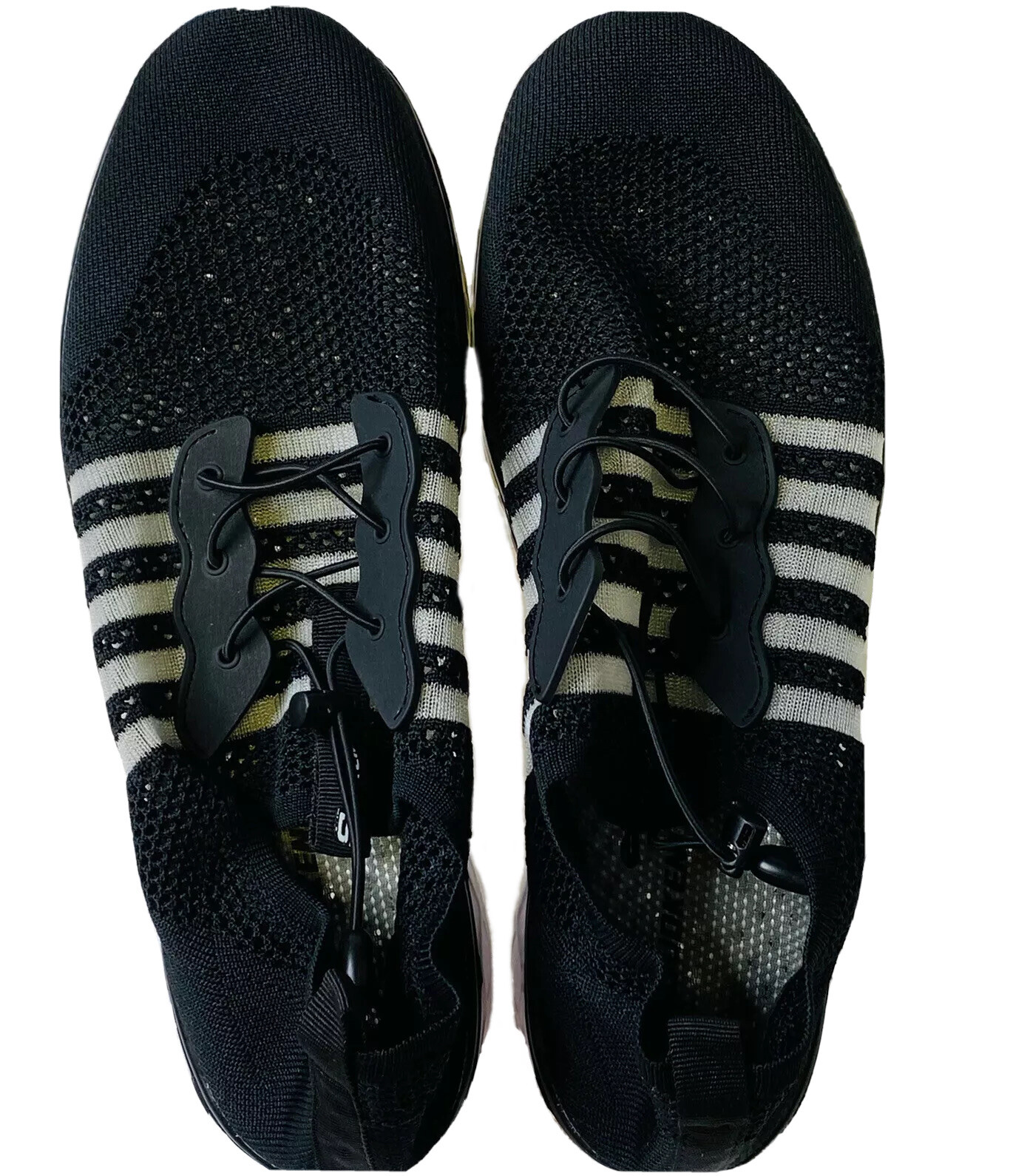 Suokeni Shoes Mens 9 1/2 Light Weight Black Silver Stripes Slip On Water SZ 44