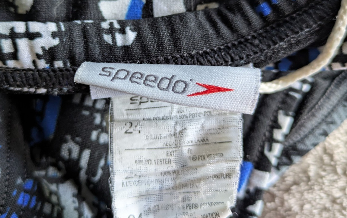 SPEEDO Endurance + Plus Swim Briefs Boys Youth 24 Blue Black White Swimsuit