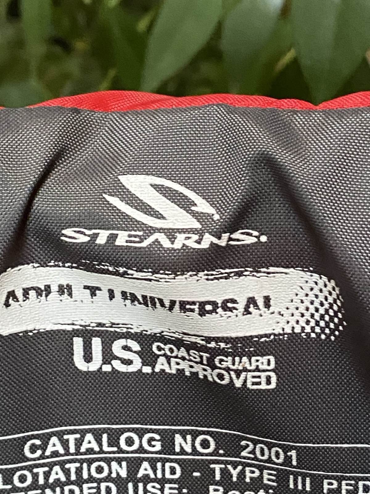 Stearns Adult Life Vest Red Grey Over 90 Lbs. Chest Size 30-52”