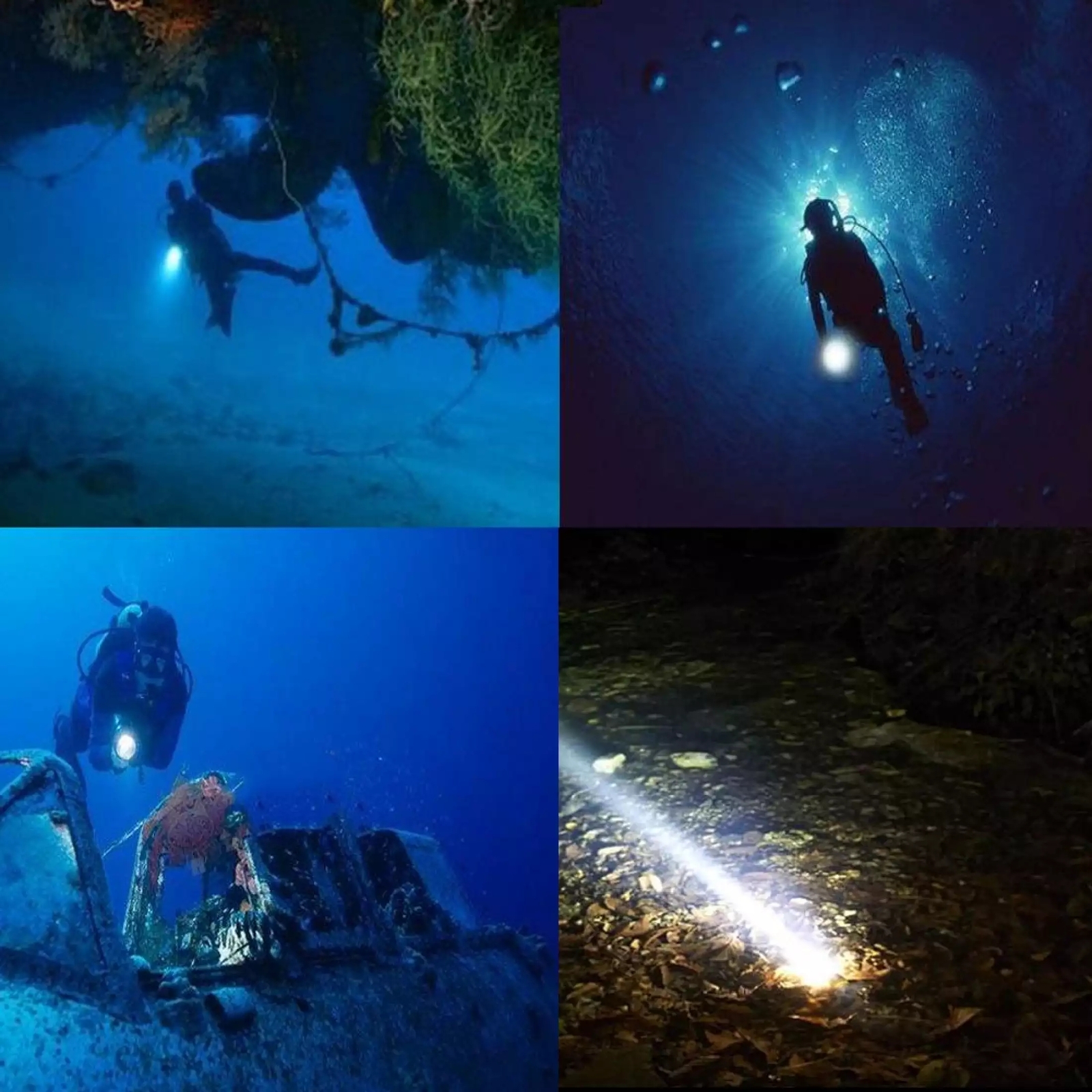 Scuba Diving Flashlight 3000 Lumens Unde Water 100 Meters Waterproof LED US