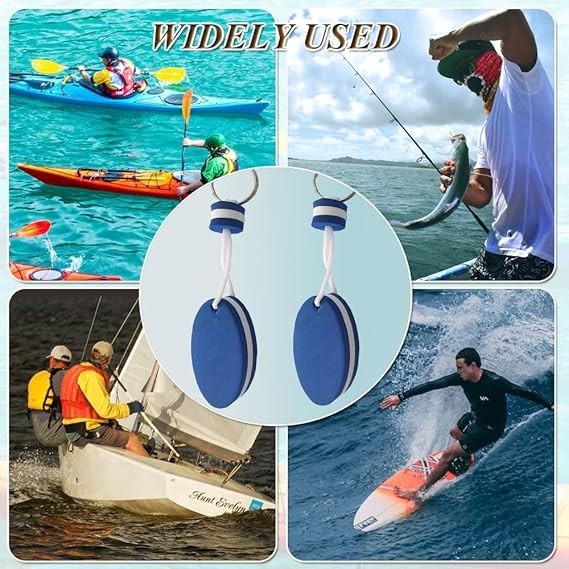 Floating Keychain for Boat Keys Float Buoy Boat Key Rings 2PCS Oval Shaped Foam