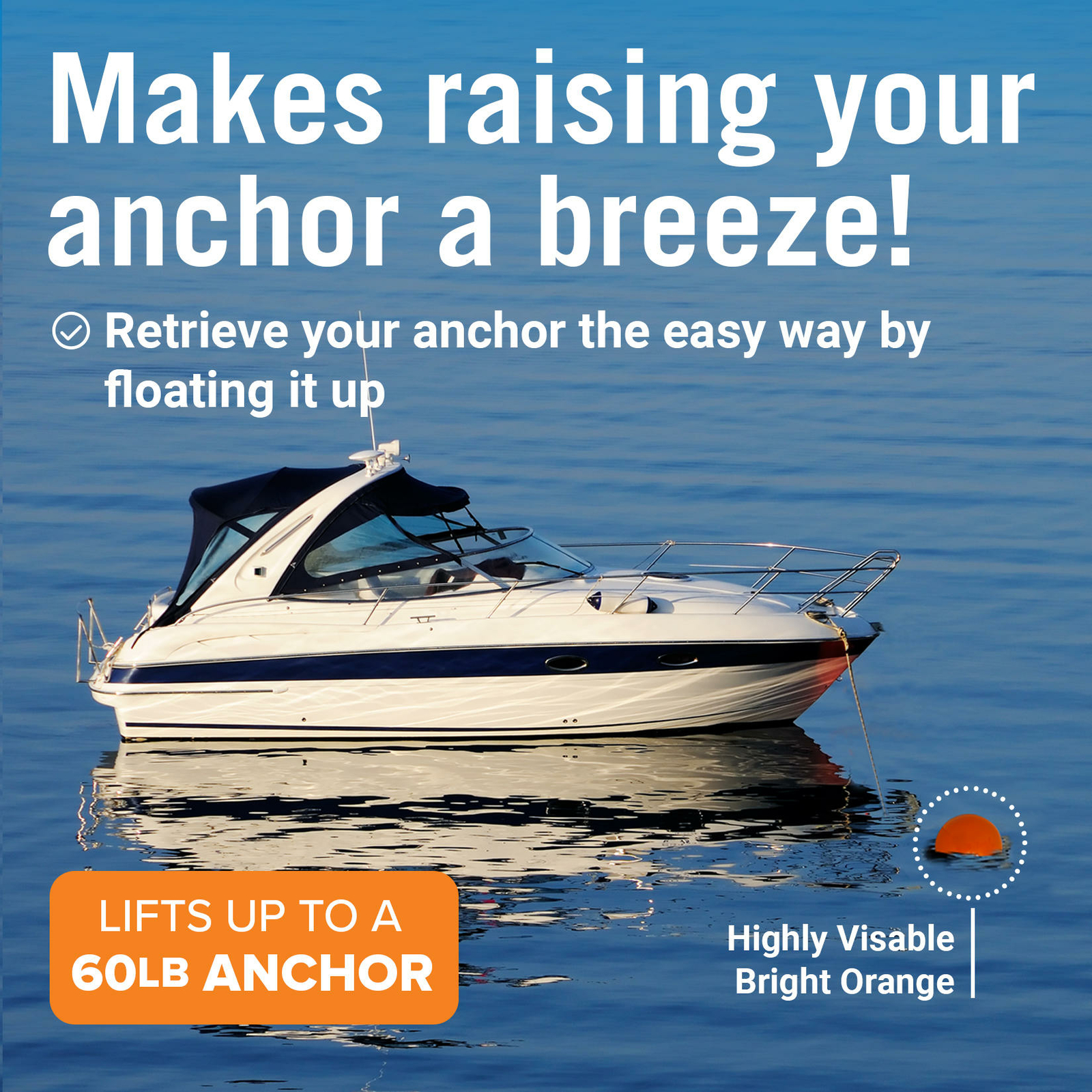 Anchor Bouy and Retrieval Ring Vinyl Boat Buoy Balls Round Mooring Marker