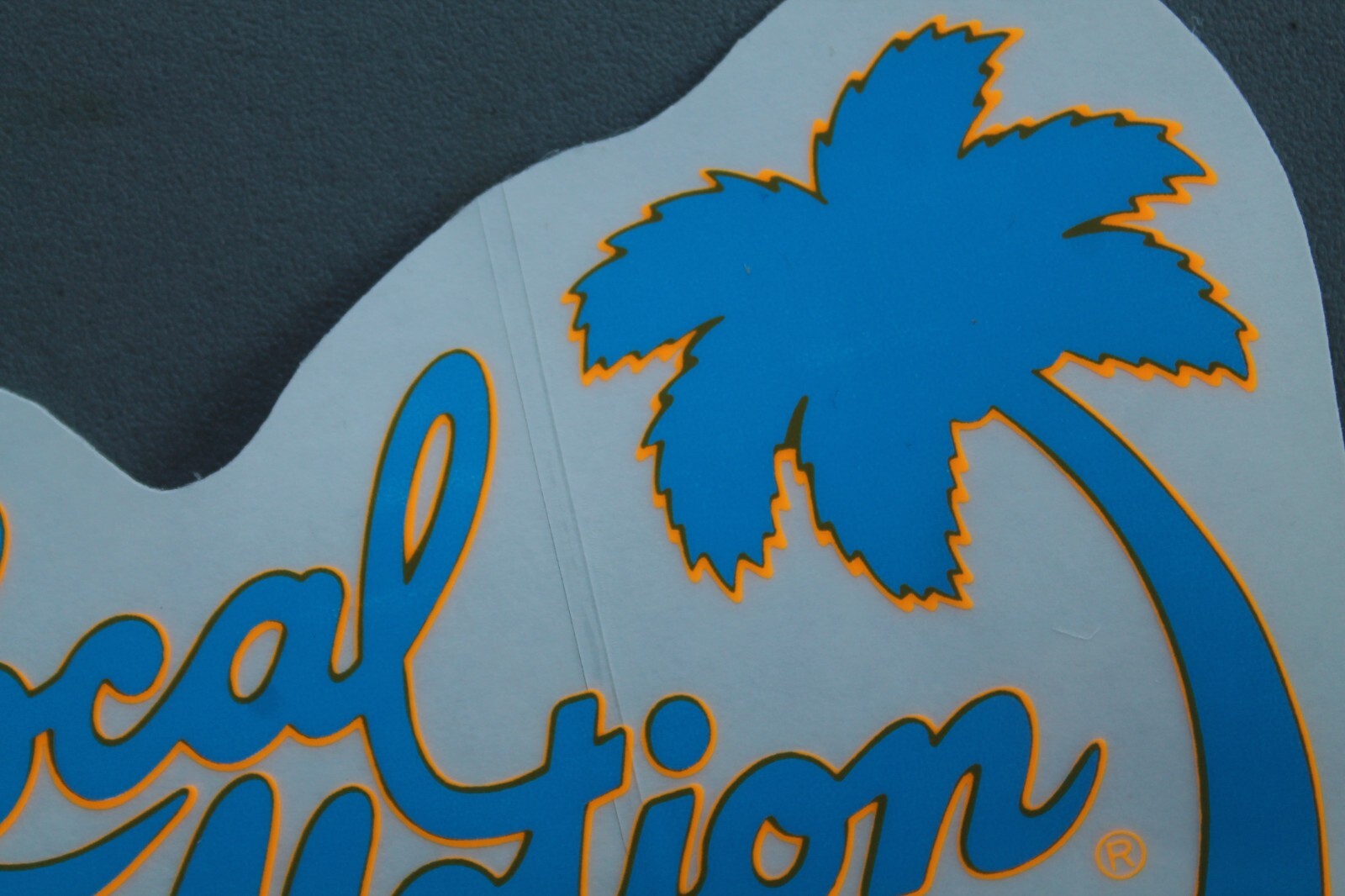 LOCAL MOTION Hawaii Clear Neon Blue Orange OG 80’s LM2 Vintage Surfing STICKER