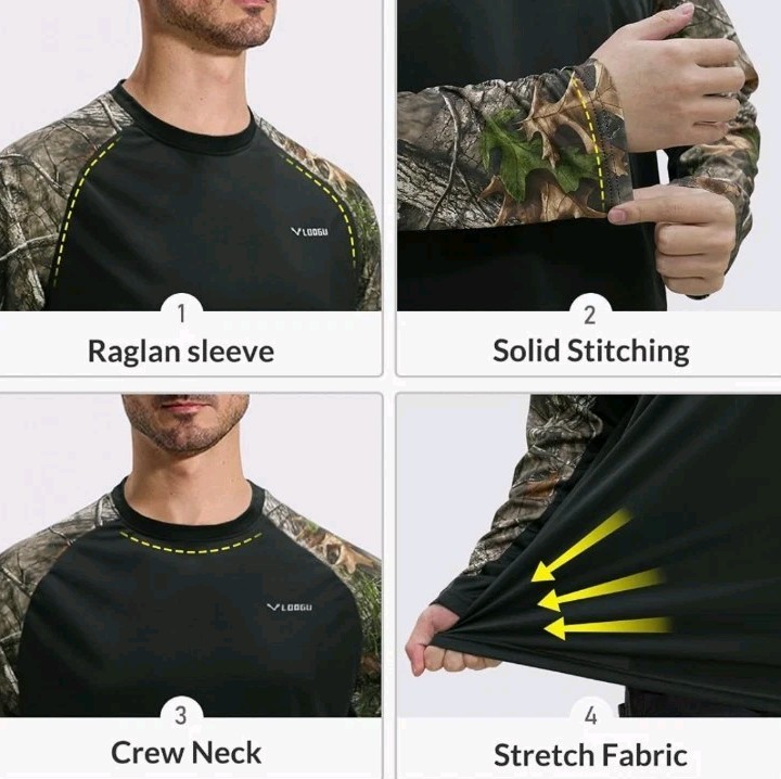 LOOGU Men’s UPF 50+ UV Sun Protection SPF Rash Guard Lightweight Long Sleeve M