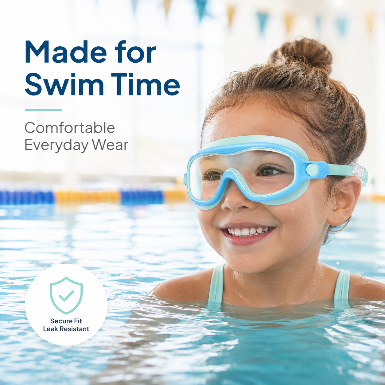 2 Pack Swim Goggles with Waterproof Earplugs & Nose Clip for Adults/Kids, Anti-F