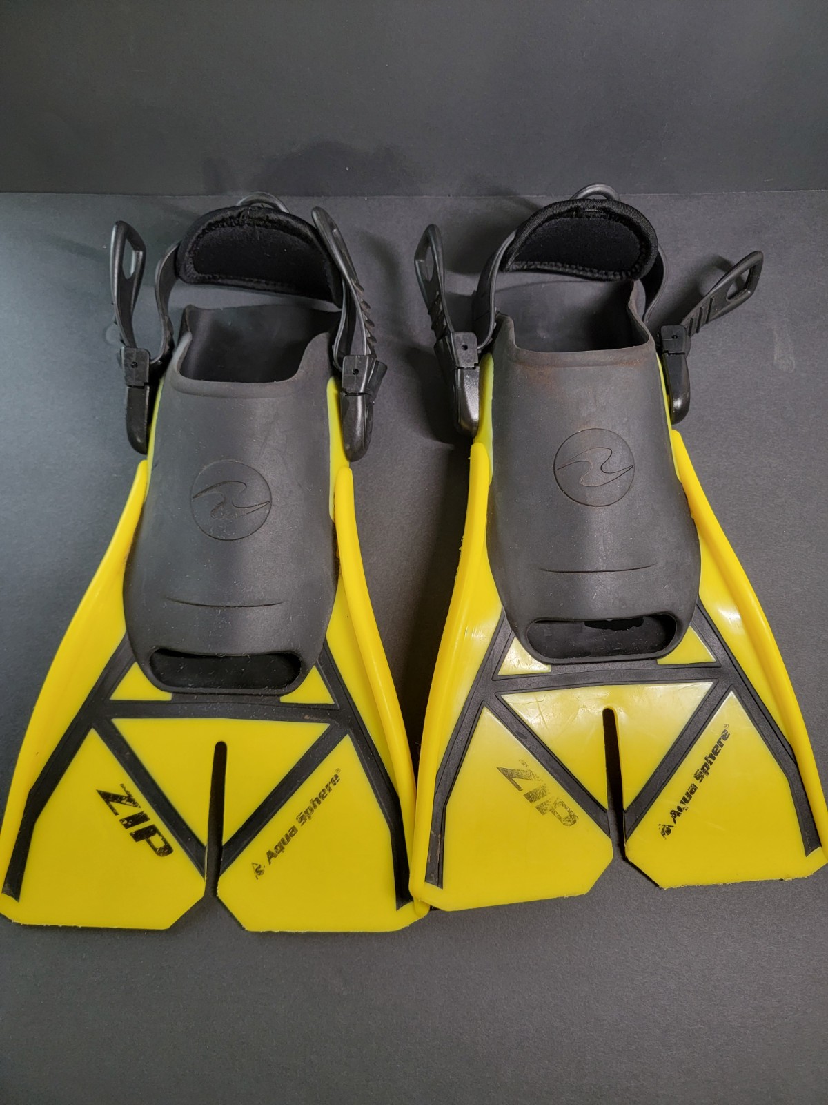 Aqua Sphere Zip Swim Fins Nature’s Wing Yellow Size L 10-13 Adjustable