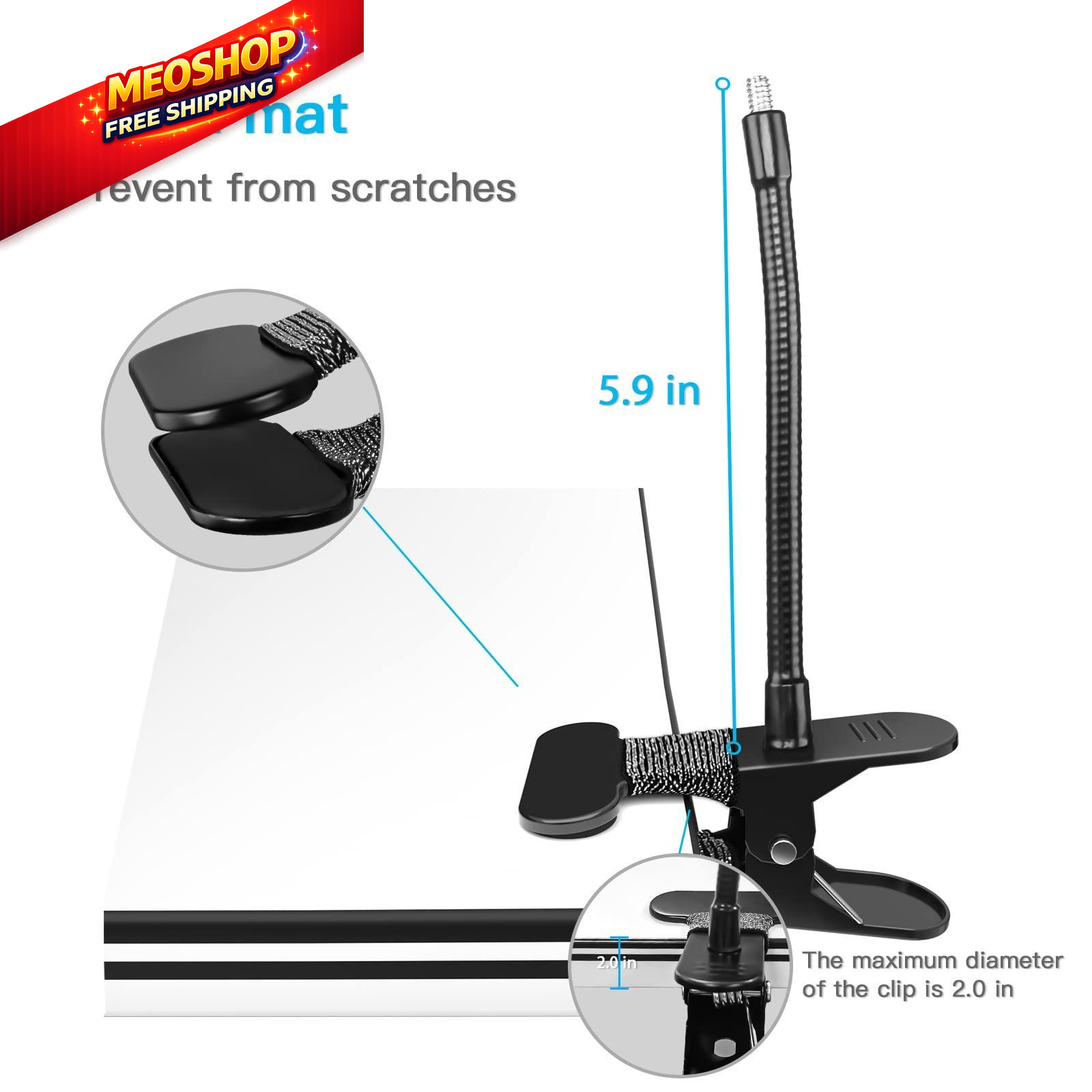OkeMeeo Clamp Mount for Arlo Pro 5S/Pro 4/Pro 3/Pro 1Pack, Black