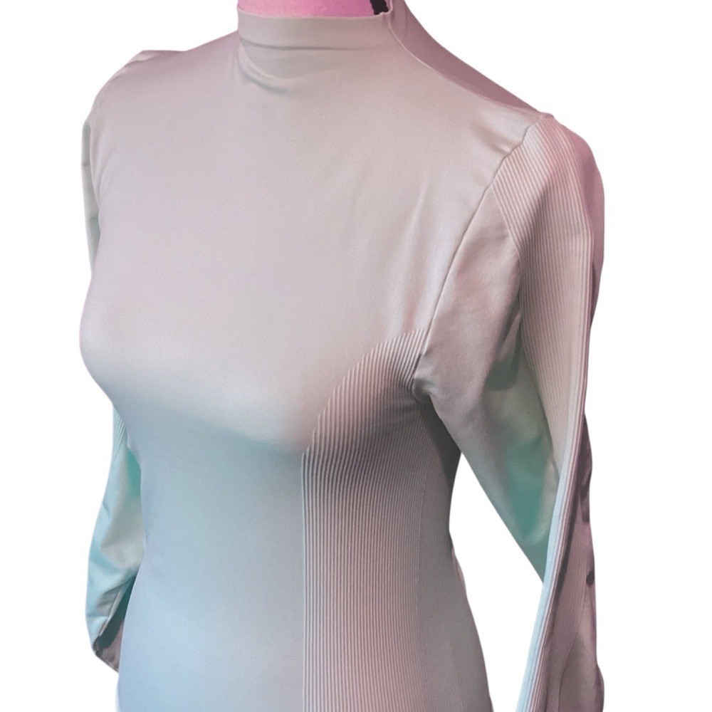Patagonia waterGIRL Rash Guard Top Aqua Blue Long Sleeve Surf Swim Women’s Large