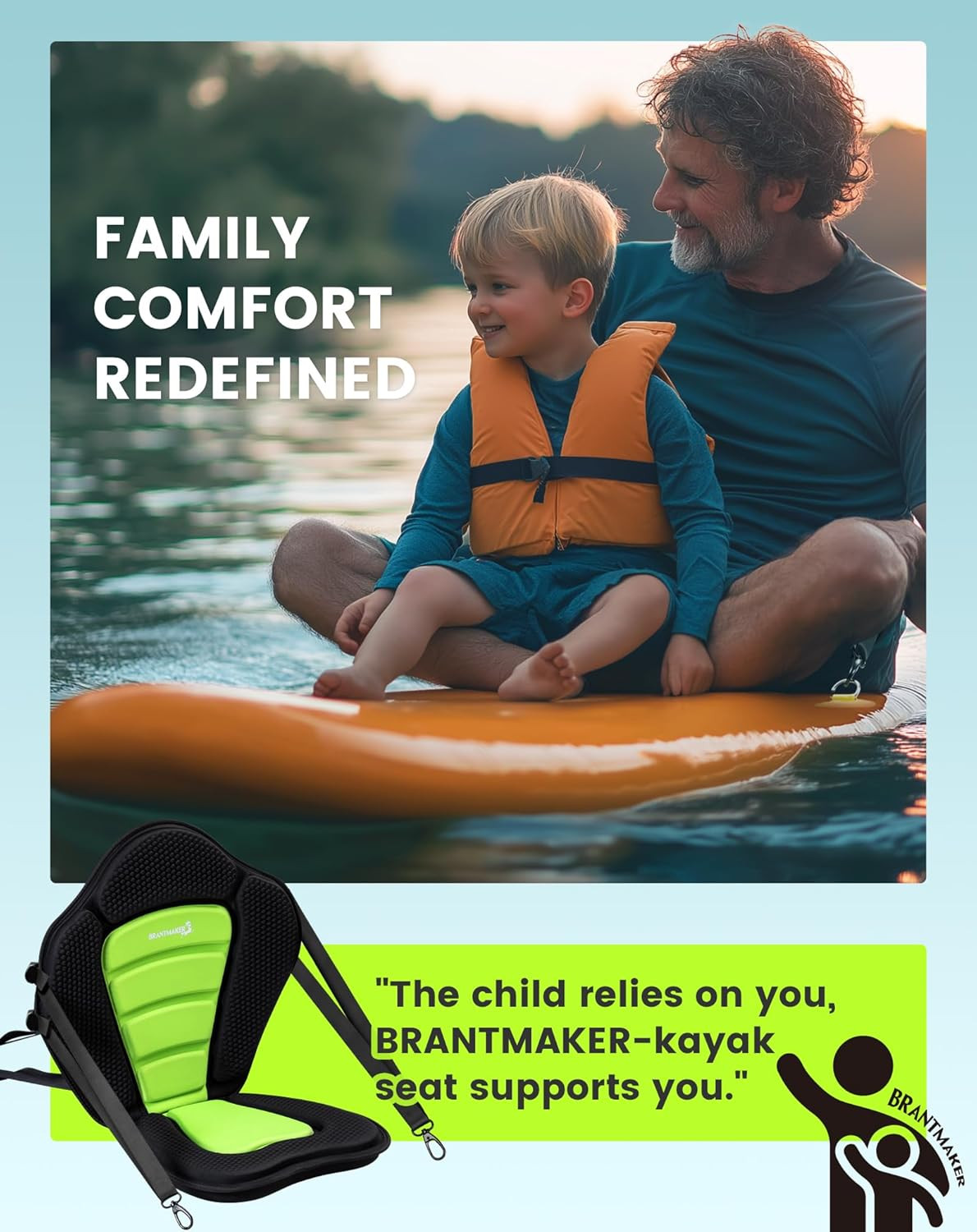 BRANTMAKER Kayak Seats with Back Support, Paddle Board Seat for Inflatable Board