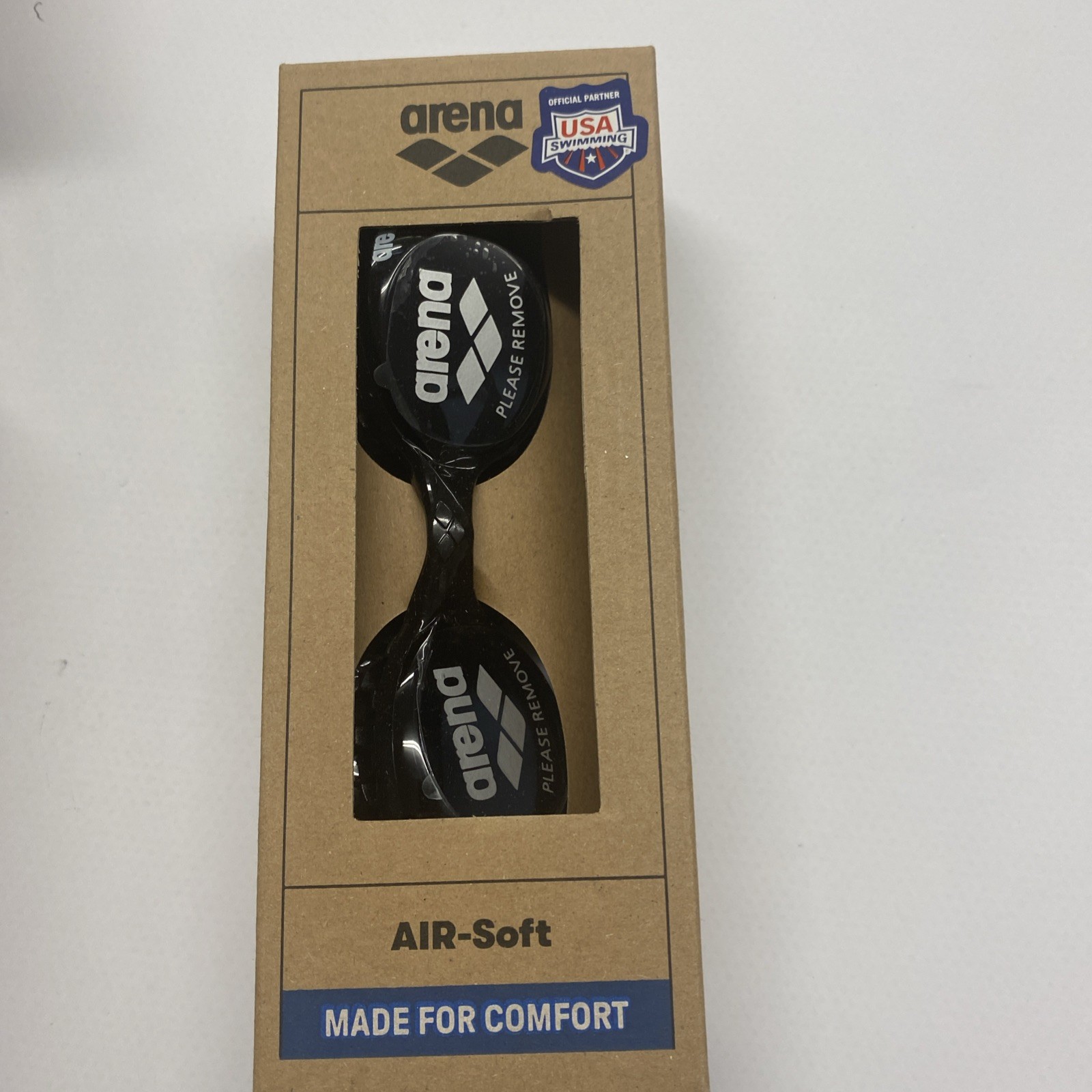 NEW – Arena Air Soft Swimming Goggle Smoked-Black One Size Extra Light Fit. NIB