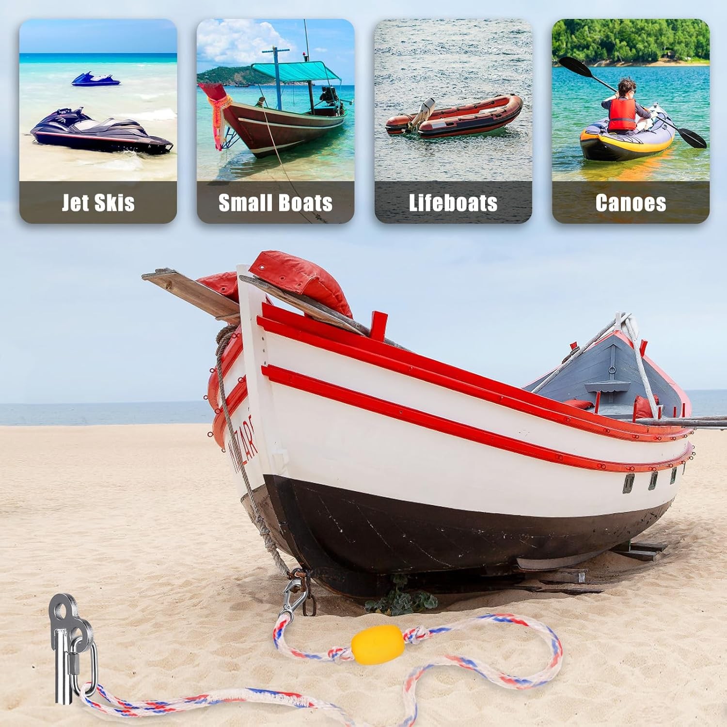 Insaga Sand Anchor for Boat 17/26/36 Inch with 32ft Rope