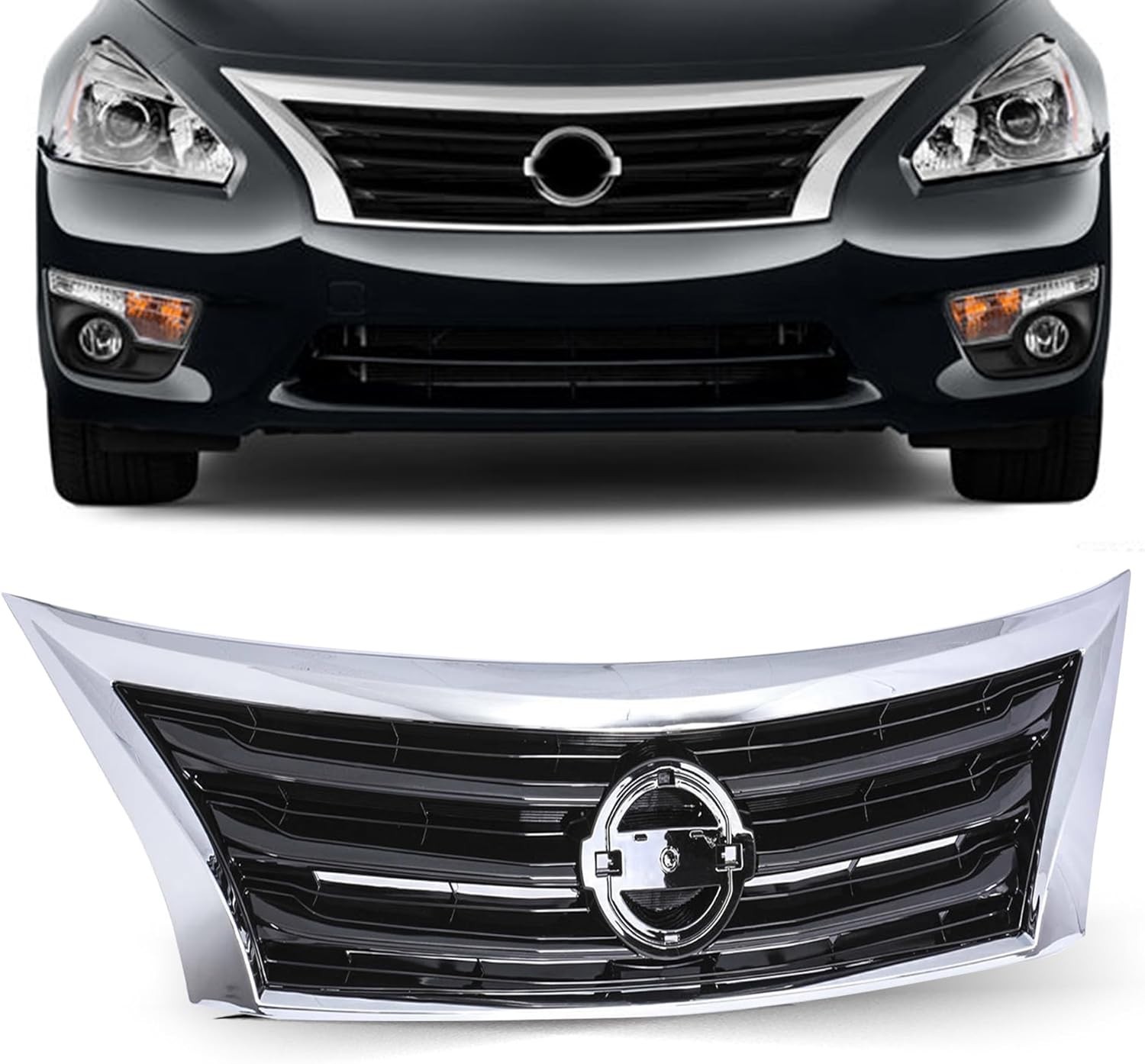 Front Upper Bumper Grille For 2013 2014 2015 Nissan Altima Black Insert