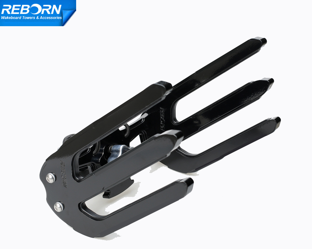 Reborn Pro2 QR Wakeboard Rack Plus Wakeboard |Kneeboard Rack Black w/Free Cover