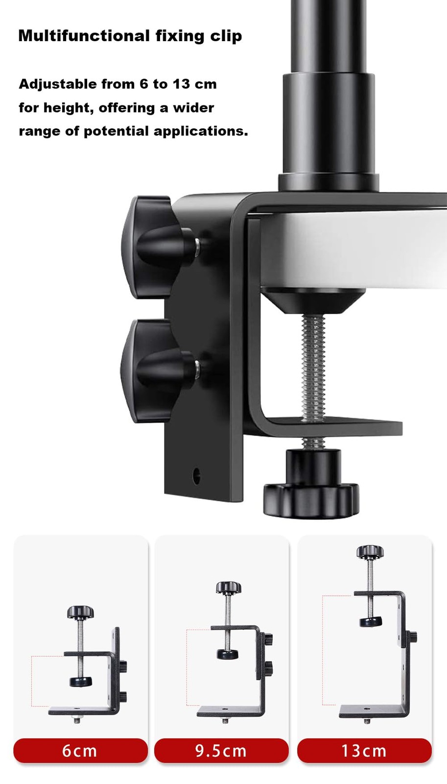 Camera Desk Mount with C Clamp, 18″-23″ Adjustable Desktop 18″ – 29″, black