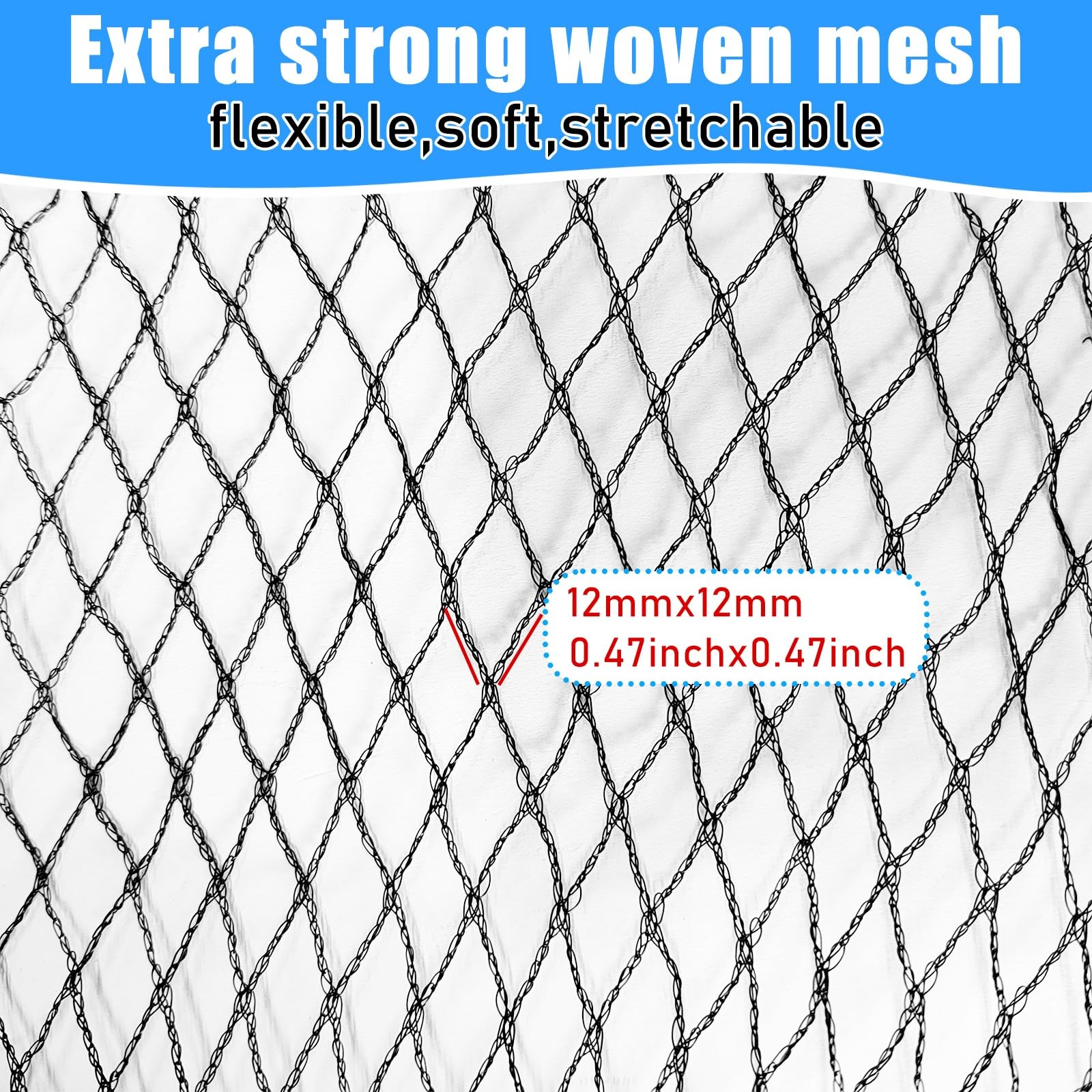 20ft Round Leaf Net Cover for Above Ground Pools Winter Mesh Safety Net