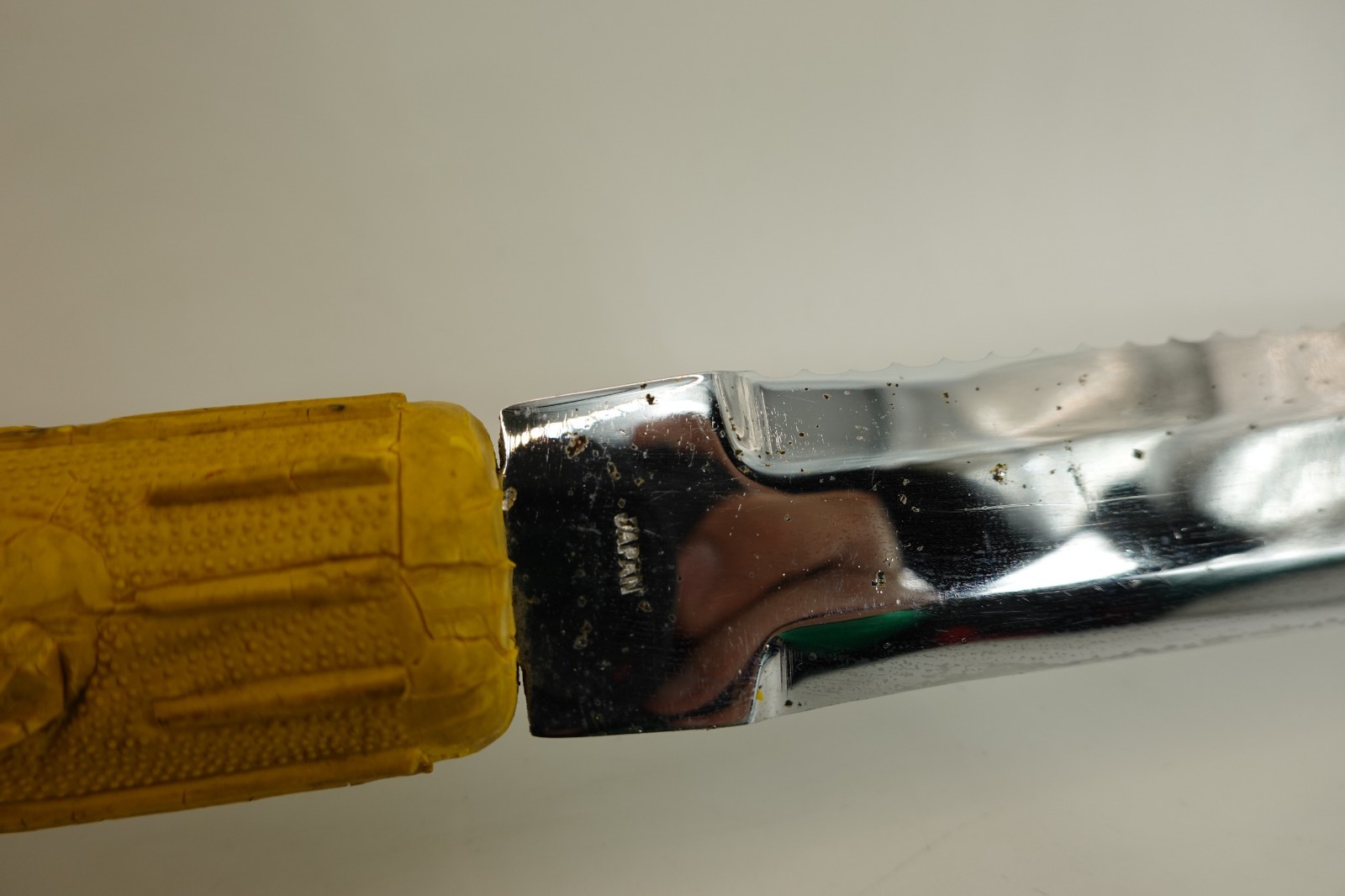 Vintage Diving Knife Dive Diver Tool Stainless Steel Yellow Rubber Handle Japan