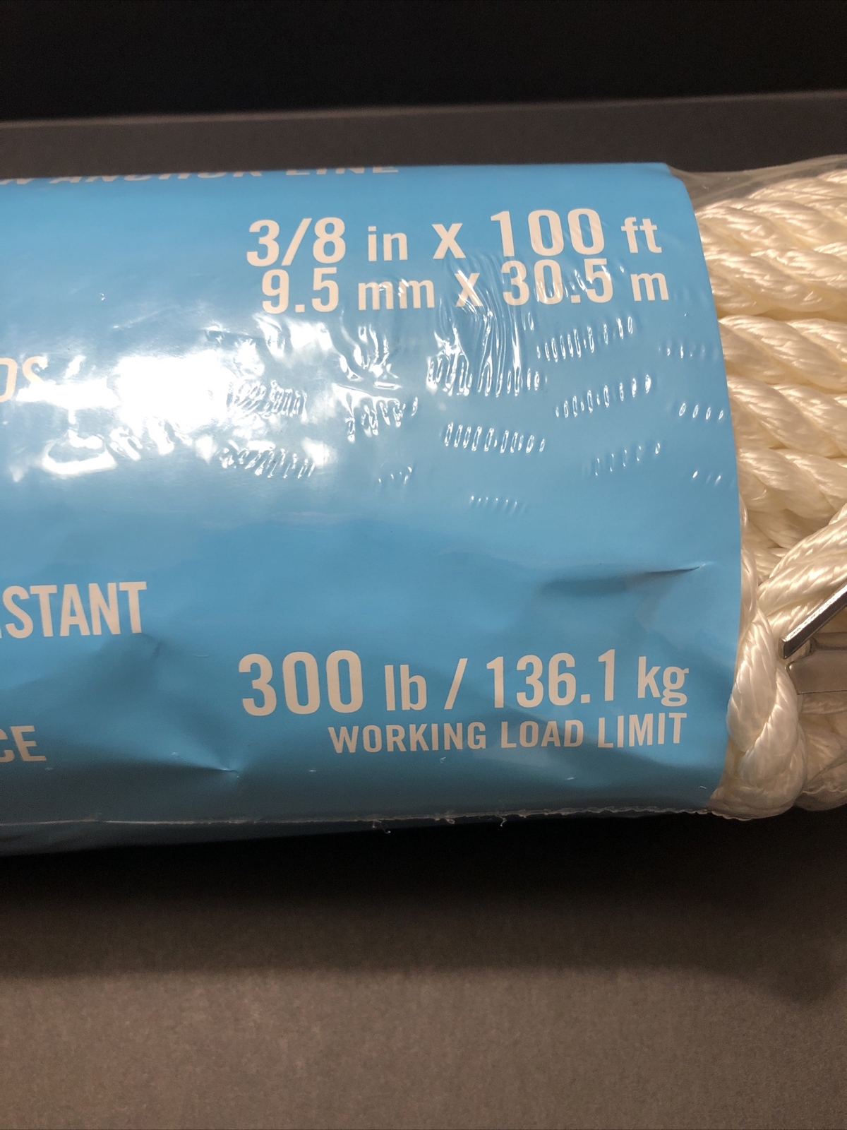 Everbilt Twist Rope Nylon Anchor Line Thimble 3/8 in x 100 ft 300 Lb Load Limit