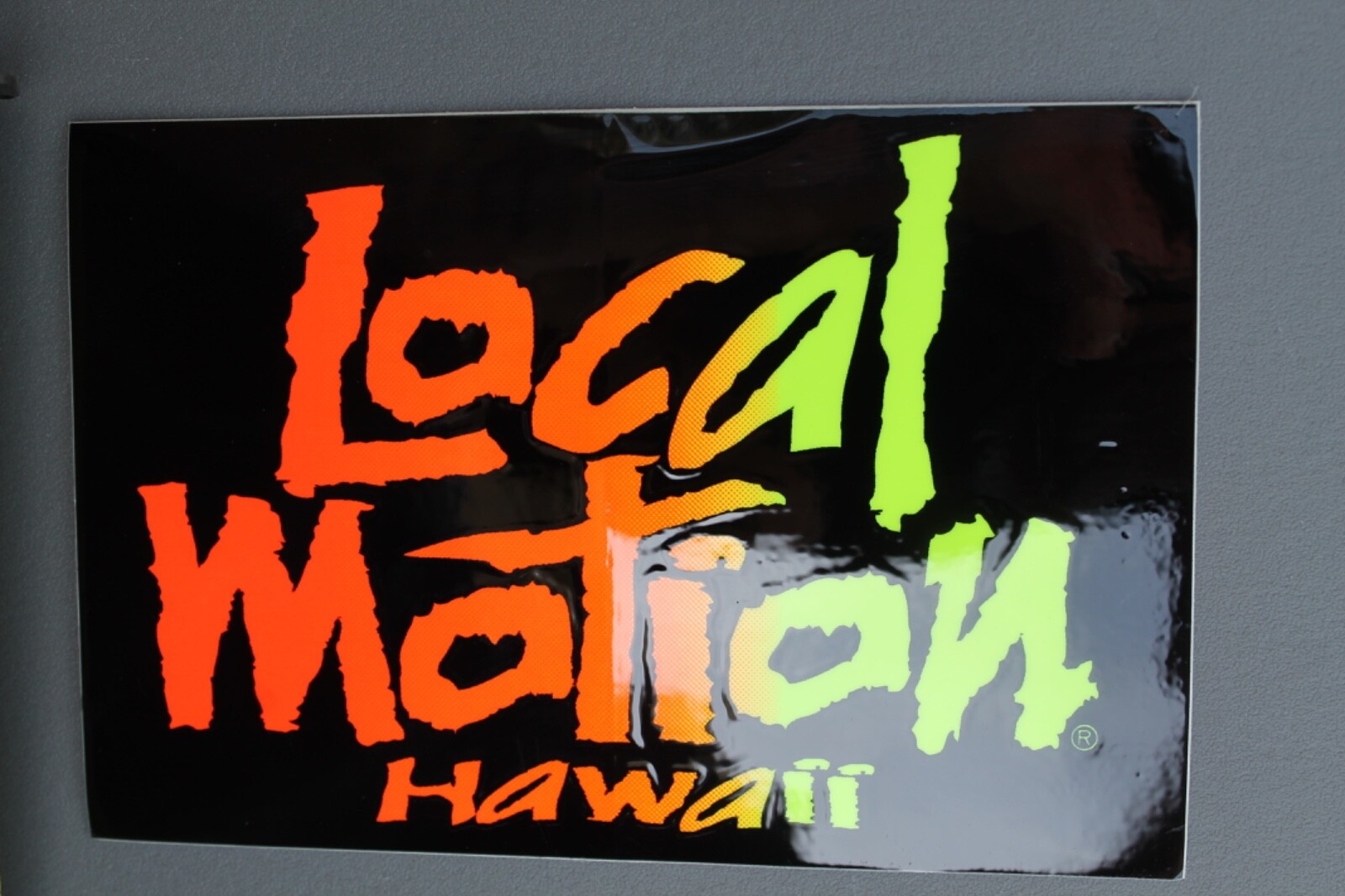 LOCAL MOTION Hawaii Surfboards Neon Orange Fade 80’s LM1 Vintage Surfing STICKER
