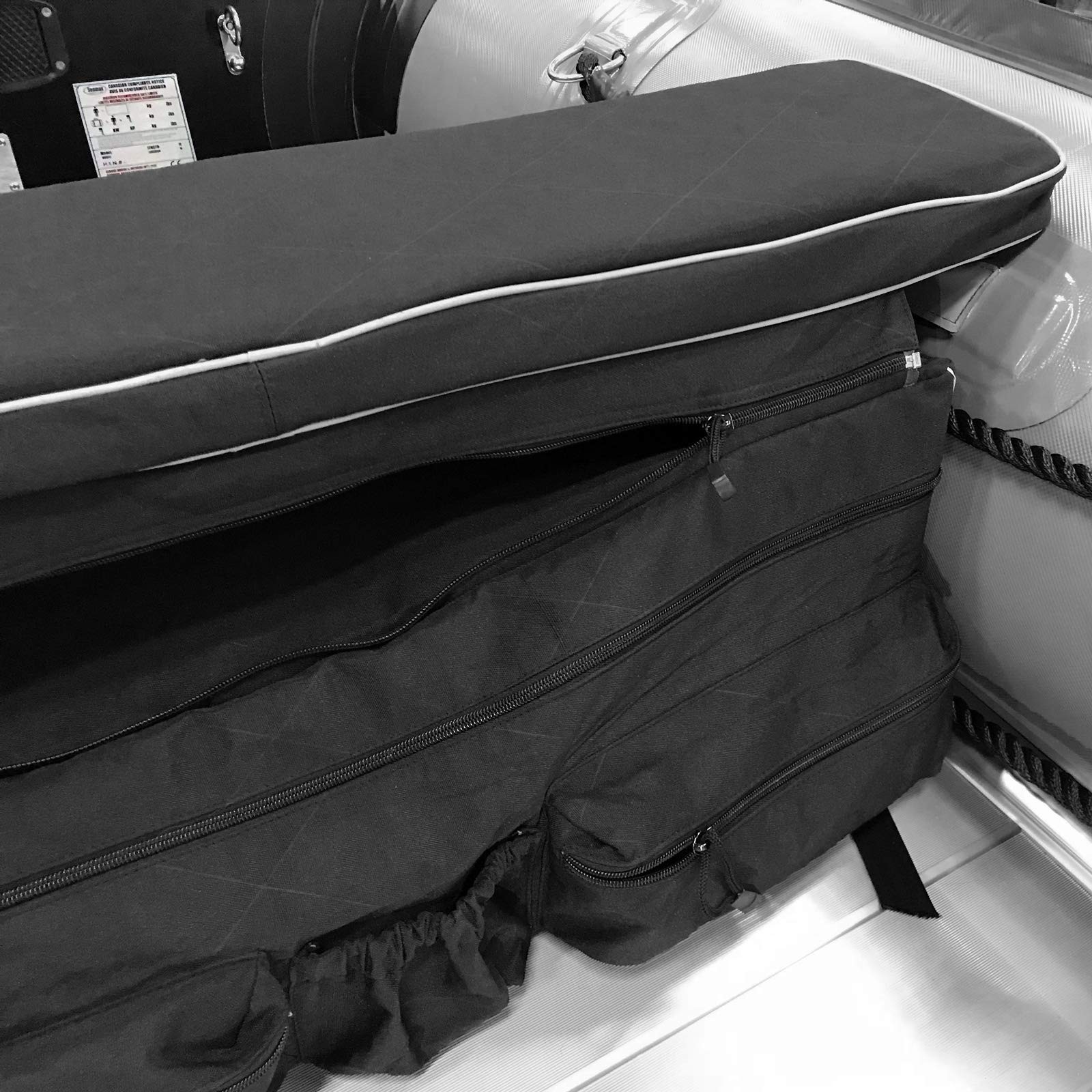 Seamax Sunlitec Inflatable Boat Bench Seat Cushion and Detachable Seat Bag Co…