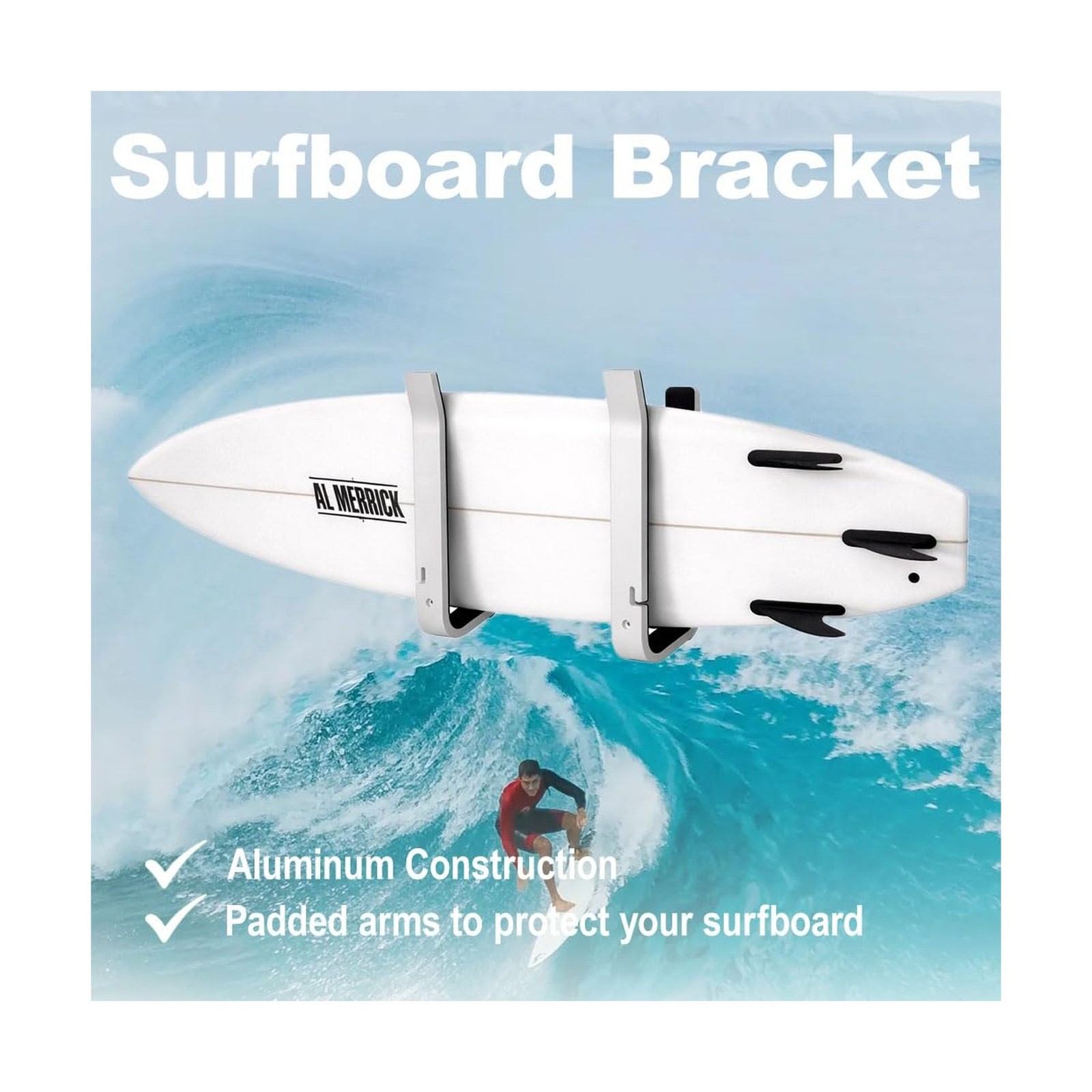 Aircraft Grade Aluminum Wakeboard Rack, Cradle Wakesurf Tower Rack, Vertical …