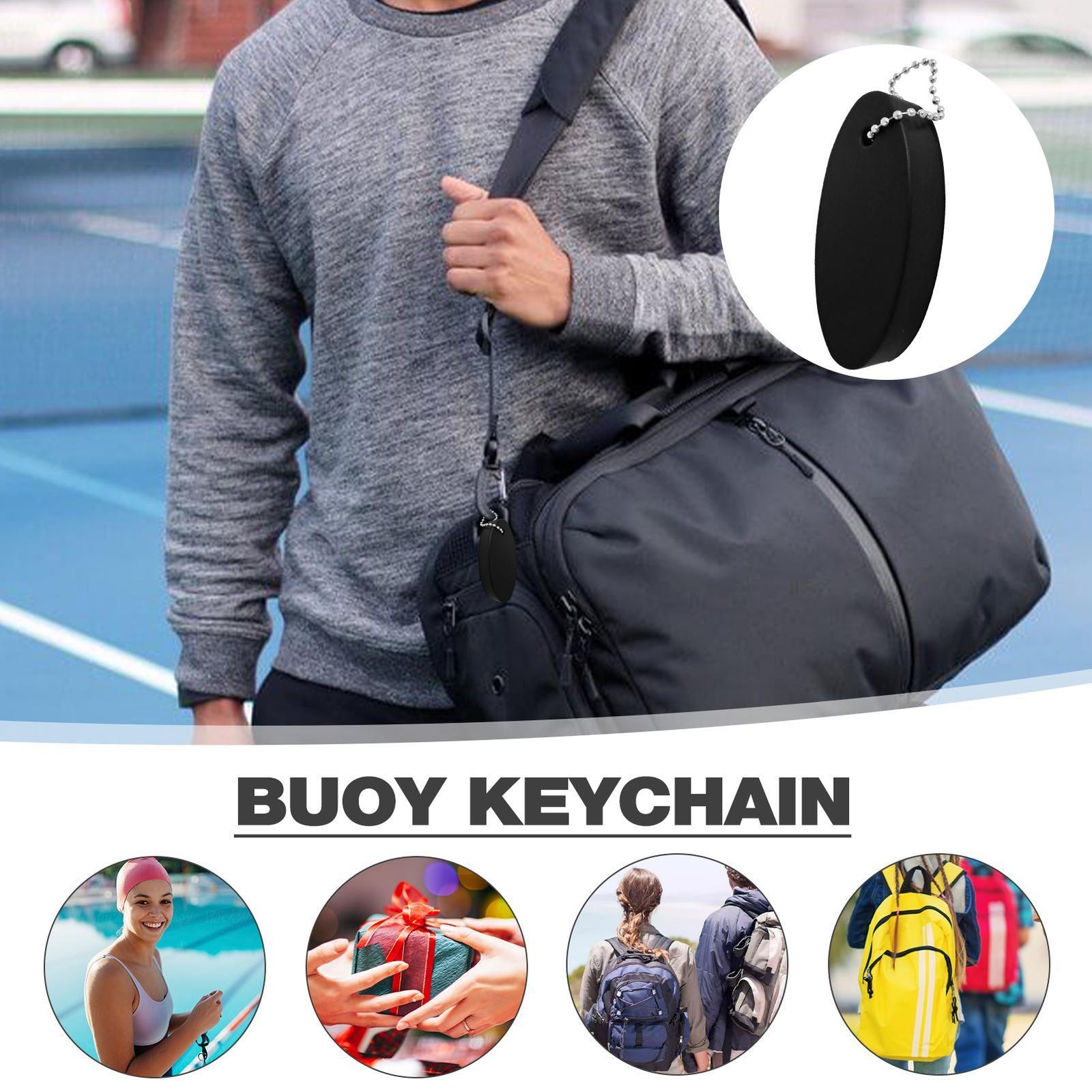 Foam Buoy Keychain Oval Floating Keyring Canoe Acce Keyring Water Sports