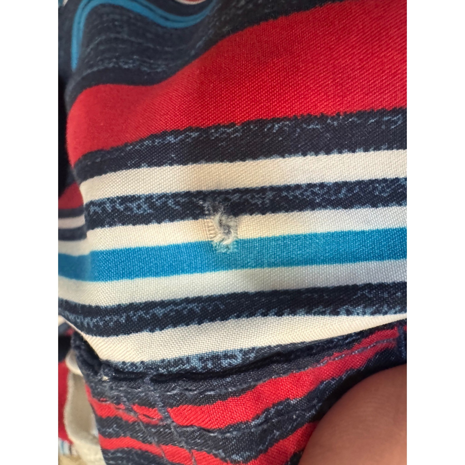 Old Navy Mens XL Swim Trunks Striped Board Shorts Red Blue White Drawstring